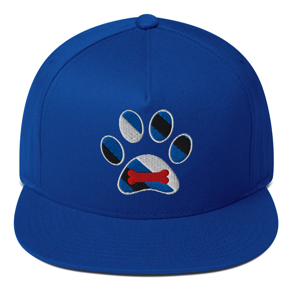 Puppy Pup Play Paw Embroidered Snapback Baseball Cap Royal Blue puppy-pup-play-paw-embroidered-snapback-baseball-cap-royal-blue-front