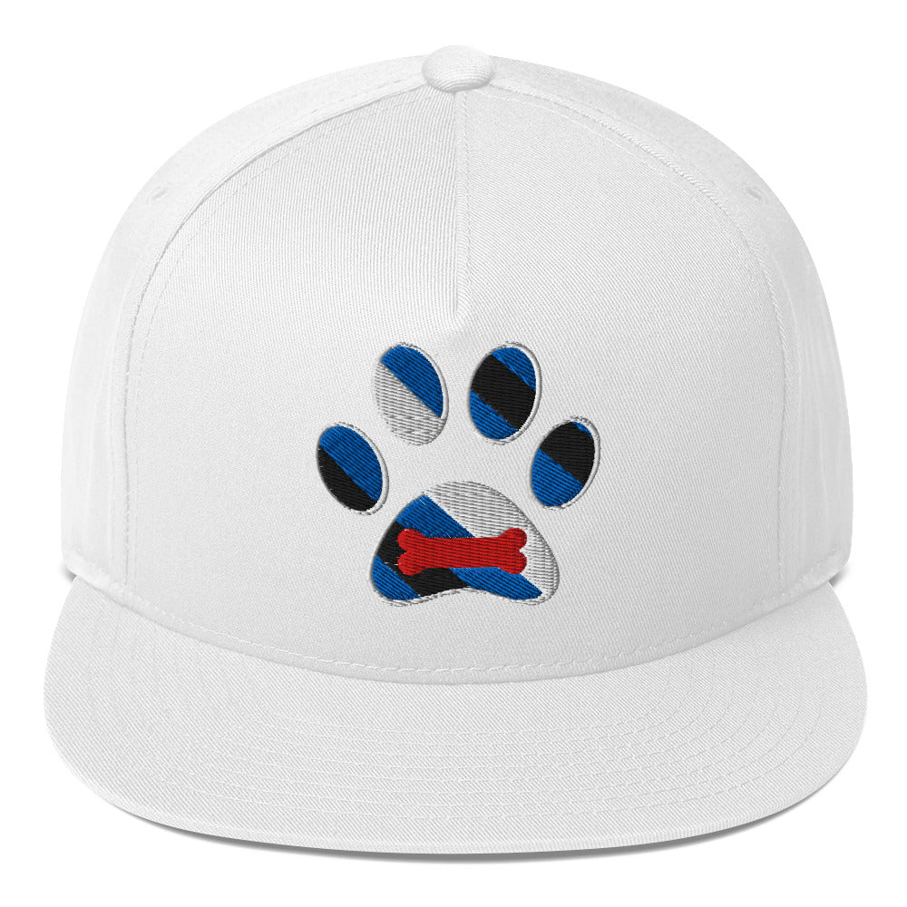 Puppy Pup Play Paw Embroidered Snapback Baseball Cap White puppy-pup-play-paw-embroidered-snapback-baseball-cap-white-front