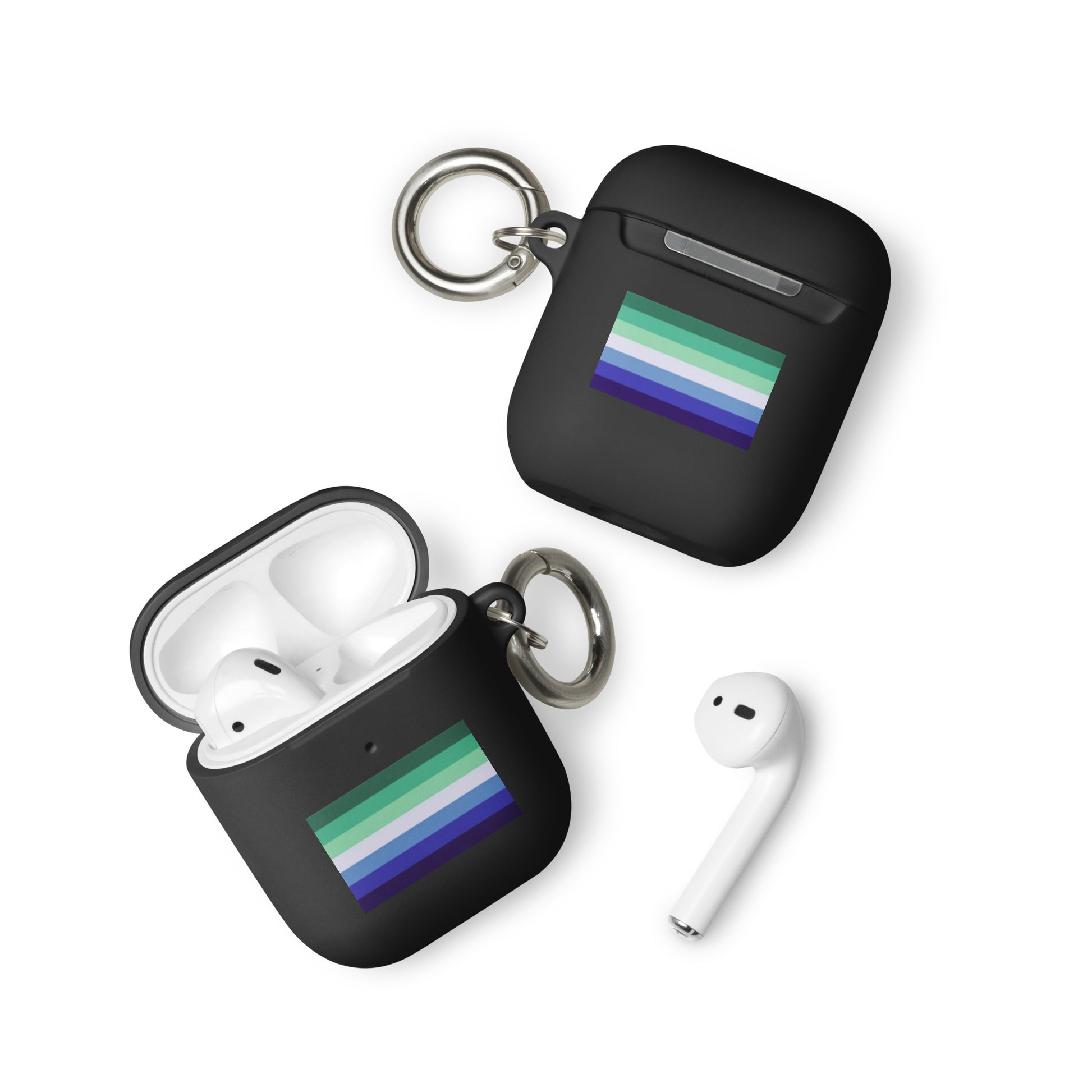 Gay MLM Vincian Pride Flag Rubber Case for Apple AirPods Black AirPods Gay rubber-case-for-airpods-black-airpods-front-64adcbf019f6f