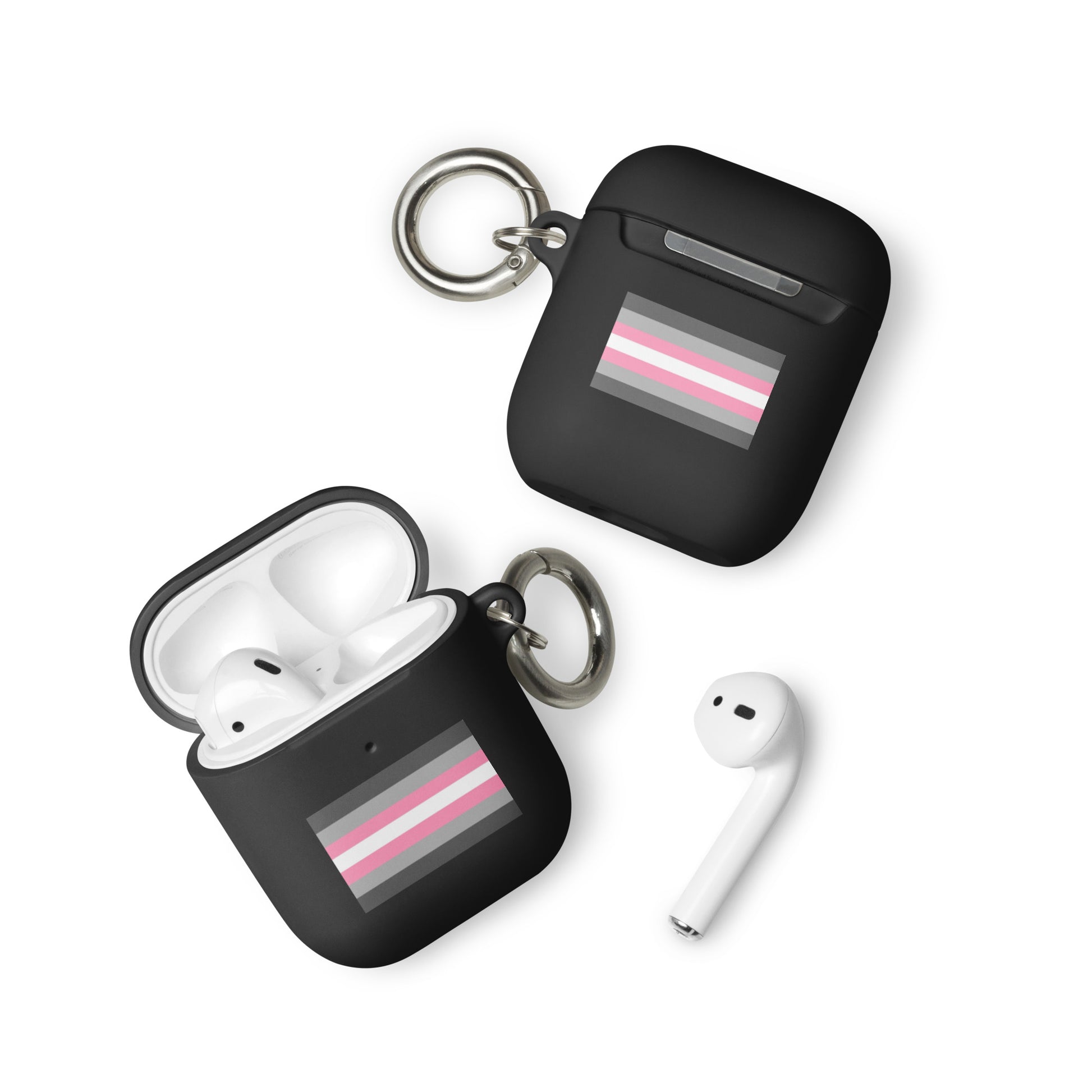 Demigirl Pride Flag Rubber Case for Apple AirPods Black AirPods Demigirl rubber-case-for-airpods-black-airpods-front-64ade7c9a0e2f