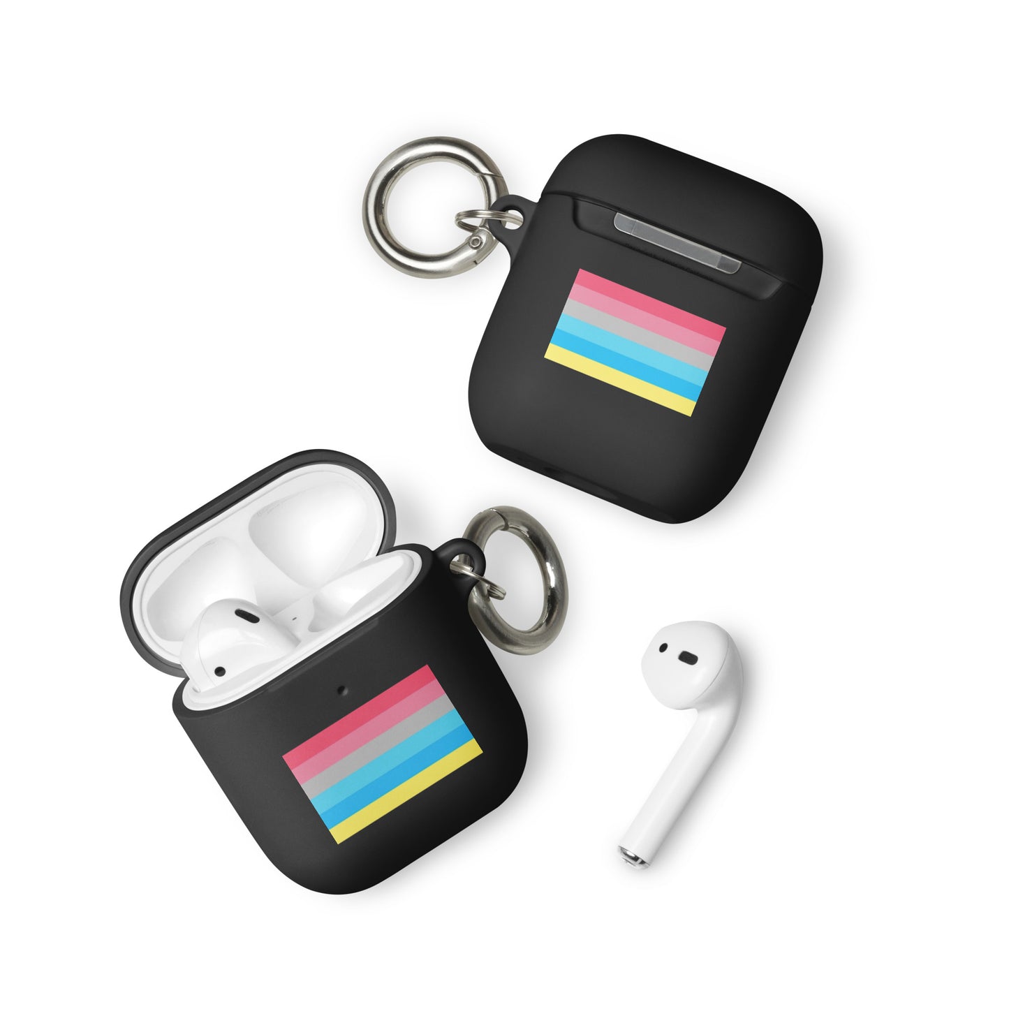 Genderflux Pride Rubber Case for Apple AirPods Black AirPods Genderflux rubber-case-for-airpods-black-airpods-front-64ade84811ea8