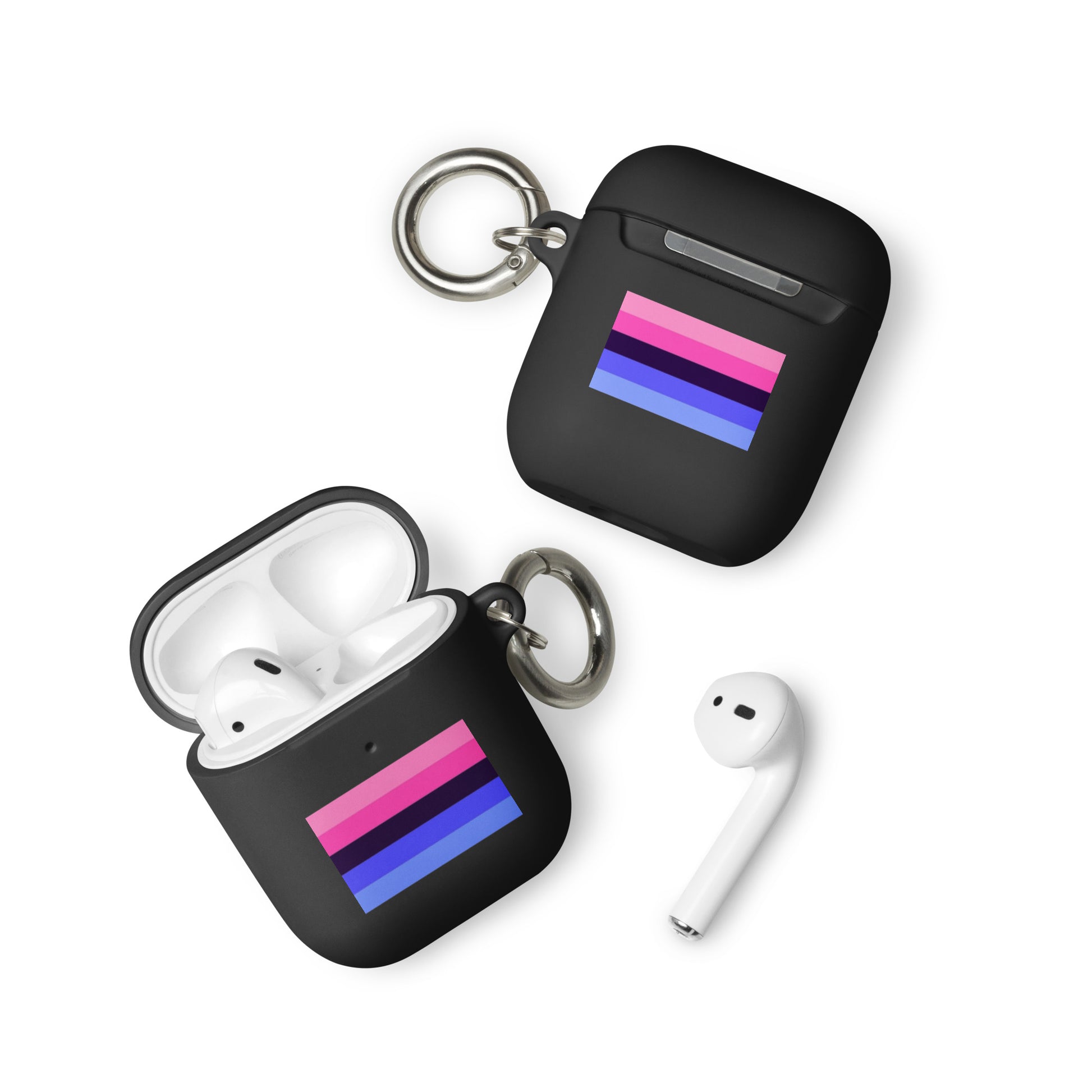 Omnisexual Pride Flag Rubber Case for Apple AirPods Black AirPods Omnisexual rubber-case-for-airpods-black-airpods-front-64adeac633d62