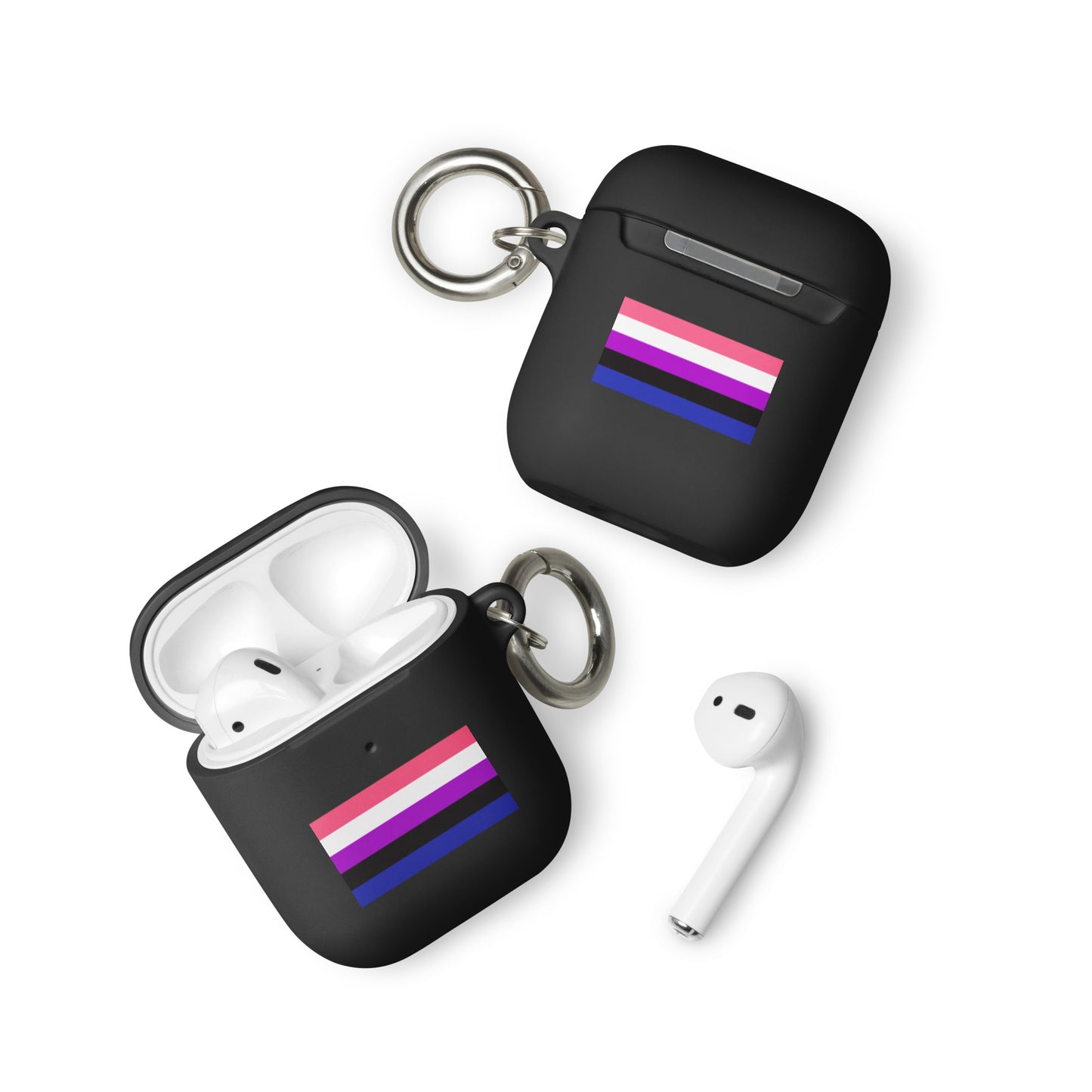 Genderfluid Pride Rubber Case for Apple AirPods Black AirPods rubber-case-for-airpods-black-airpods-front-64ae0d1d3a478