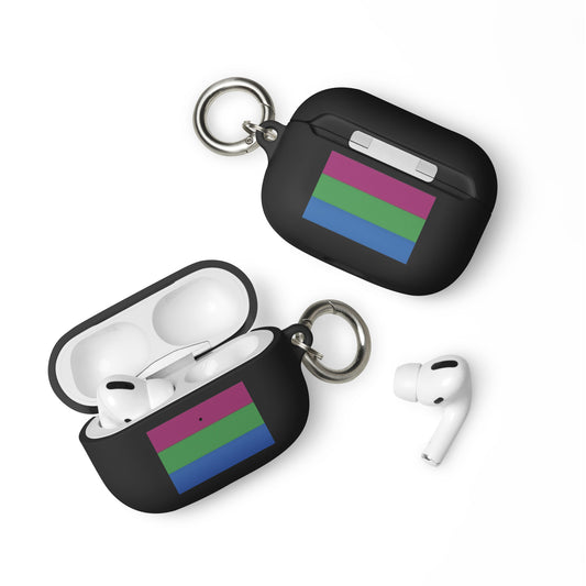 Polysexual Poly Pride Flag Rubber Case for Apple AirPods Black AirPods Pro Polysexual rubber-case-for-airpods-black-airpods-pro-front-64adccf5a3aa8