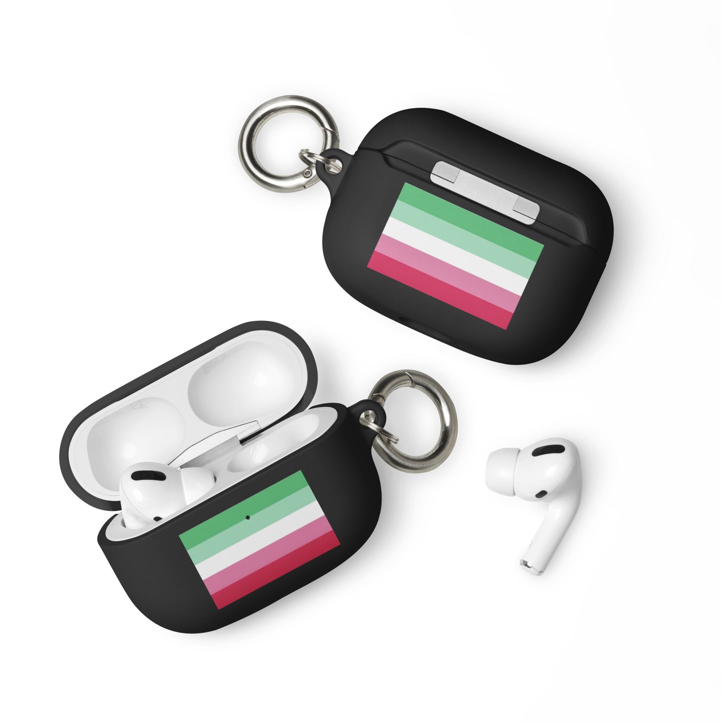 Abrosexual Pride Flag Case for Apple AirPods and AirPods Pro Black AirPods Pro Abrosexual rubber-case-for-airpods-black-airpods-pro-front-64add2ddec52f