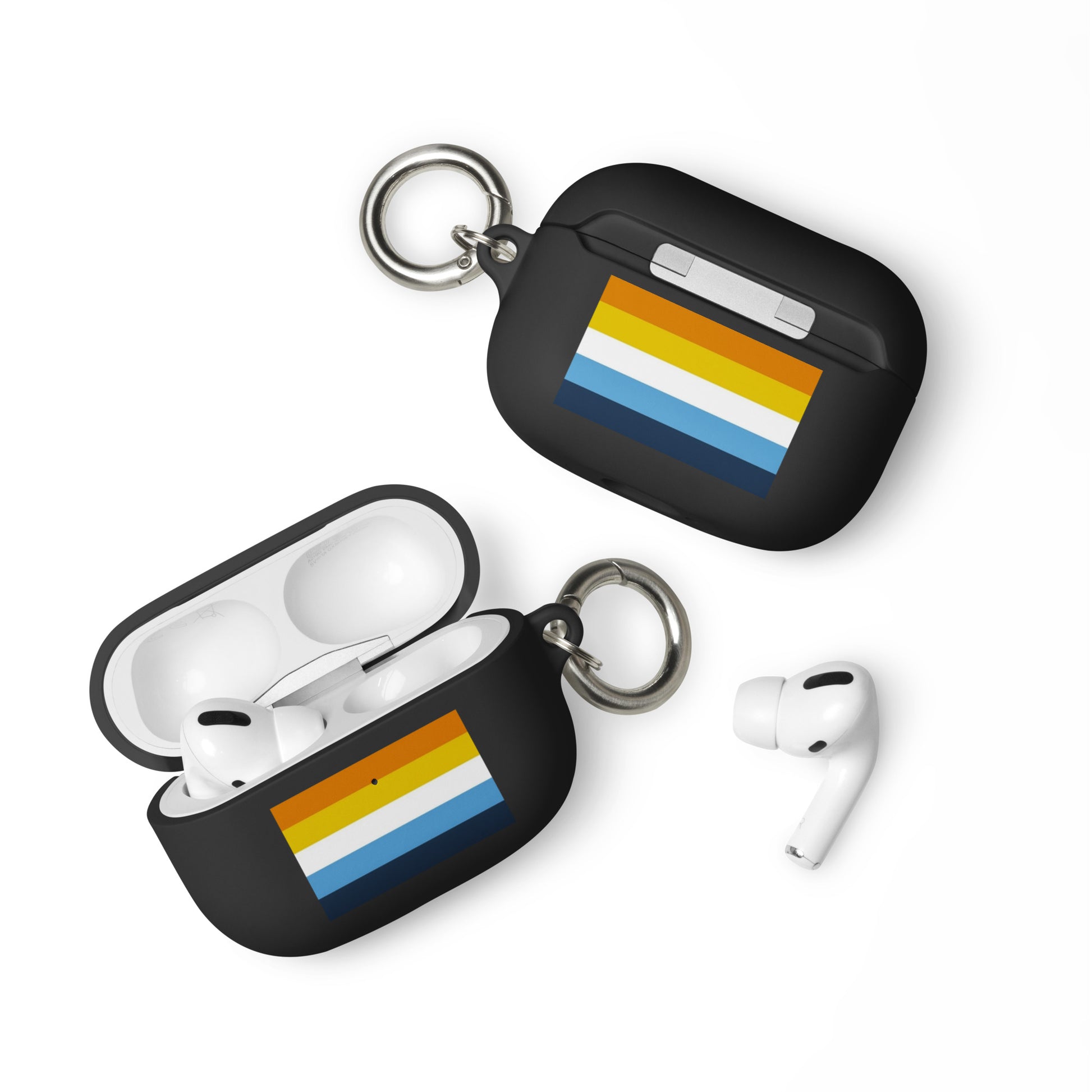 Aroace Pride Flag Rubber Case for AirPods Black AirPods Pro Aroace rubber-case-for-airpods-black-airpods-pro-front-64add34c894e0