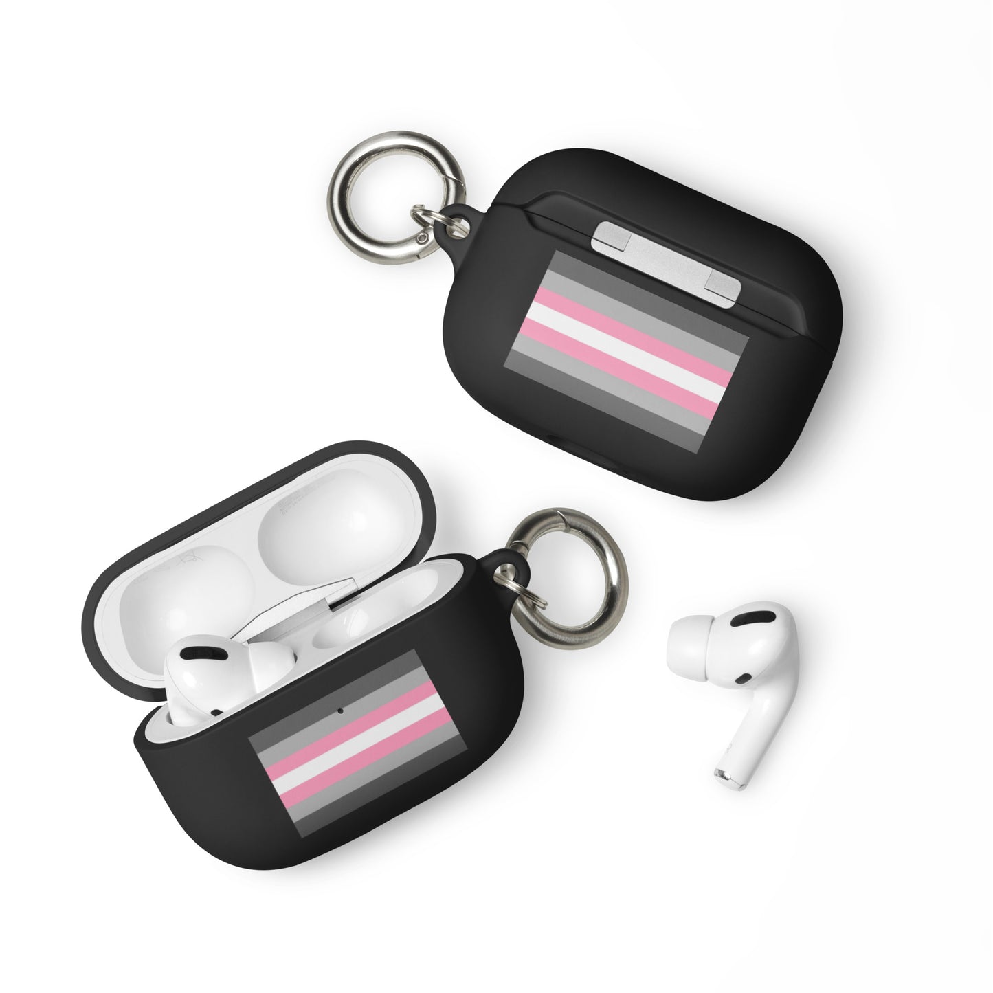 Demigirl Pride Flag Rubber Case for Apple AirPods Black AirPods Pro Demigirl rubber-case-for-airpods-black-airpods-pro-front-64ade7c99e722