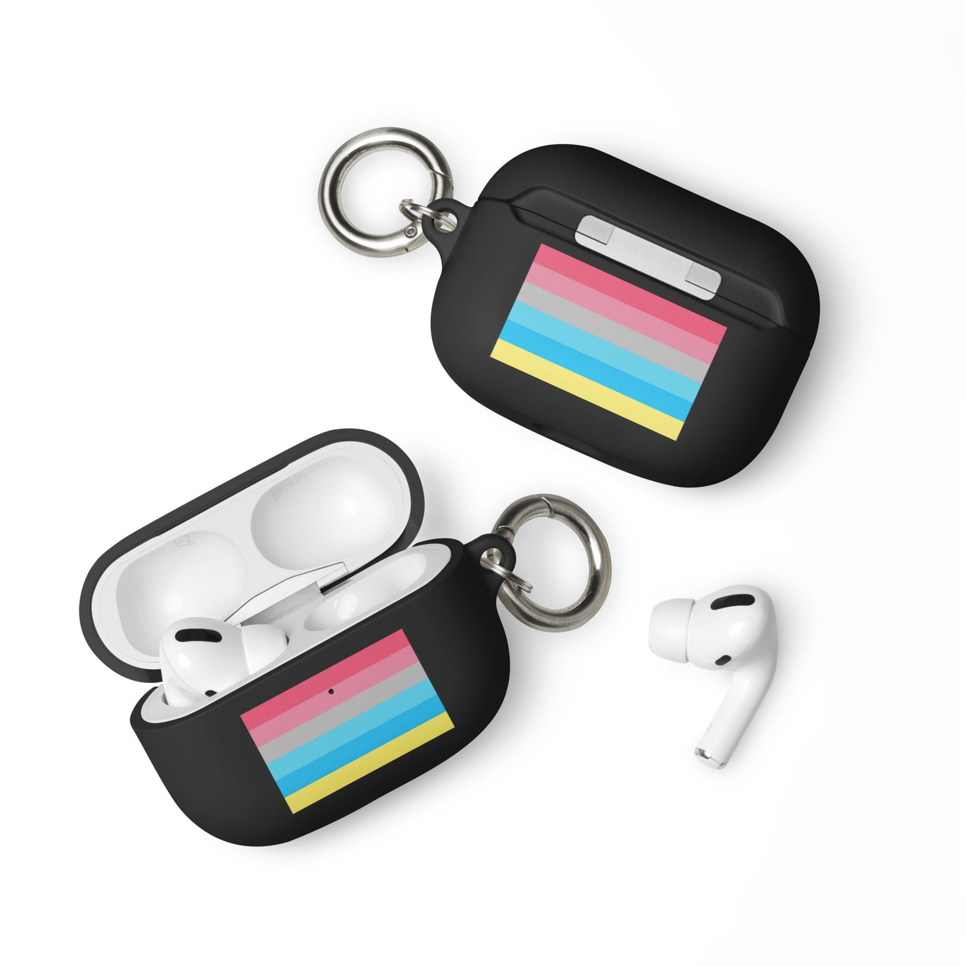 Genderflux Pride Rubber Case for Apple AirPods Black AirPods Pro Genderflux rubber-case-for-airpods-black-airpods-pro-front-64ade8481137a