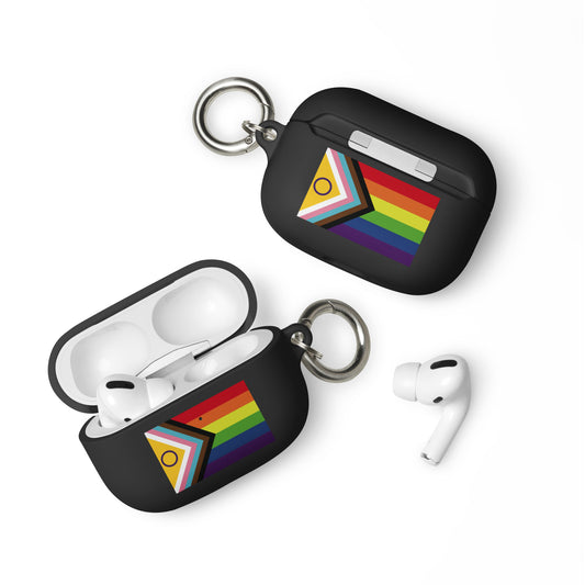 LGBTQ Pride Rubber Case for Apple AirPods® - Intersex Progress Flag Black AirPods Pro Pride rubber-case-for-airpods-black-airpods-pro-front-64ade96311df2