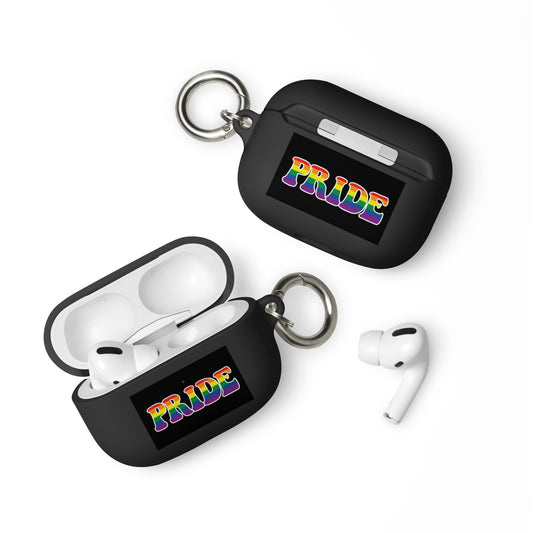 LGBTQ Pride Rubber Case for Apple AirPods - Pride Black AirPods Pro Pride rubber-case-for-airpods-black-airpods-pro-front-64adeb68def15