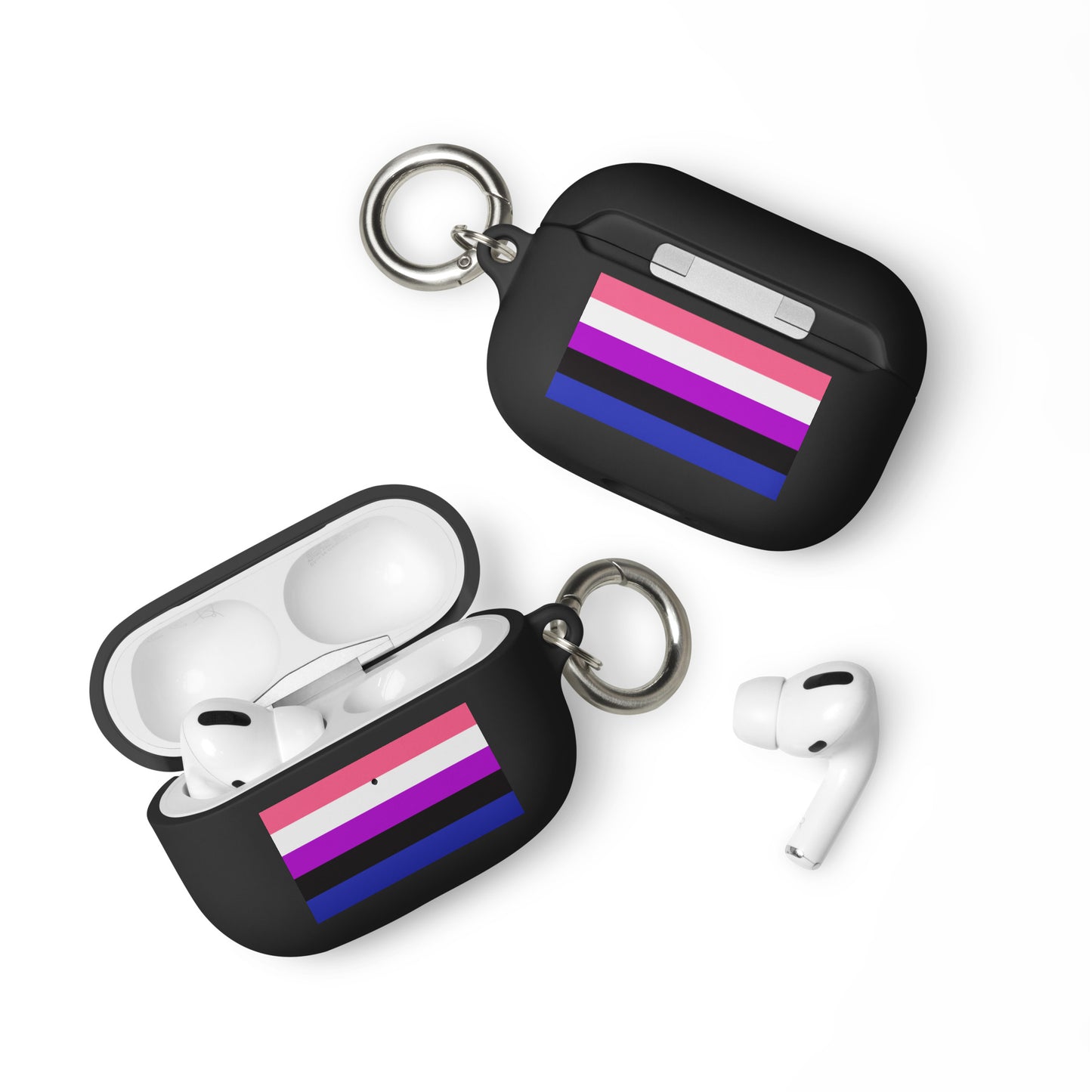 Genderfluid Pride Rubber Case for Apple AirPods Black AirPods Pro rubber-case-for-airpods-black-airpods-pro-front-64ae0d1d38e2c