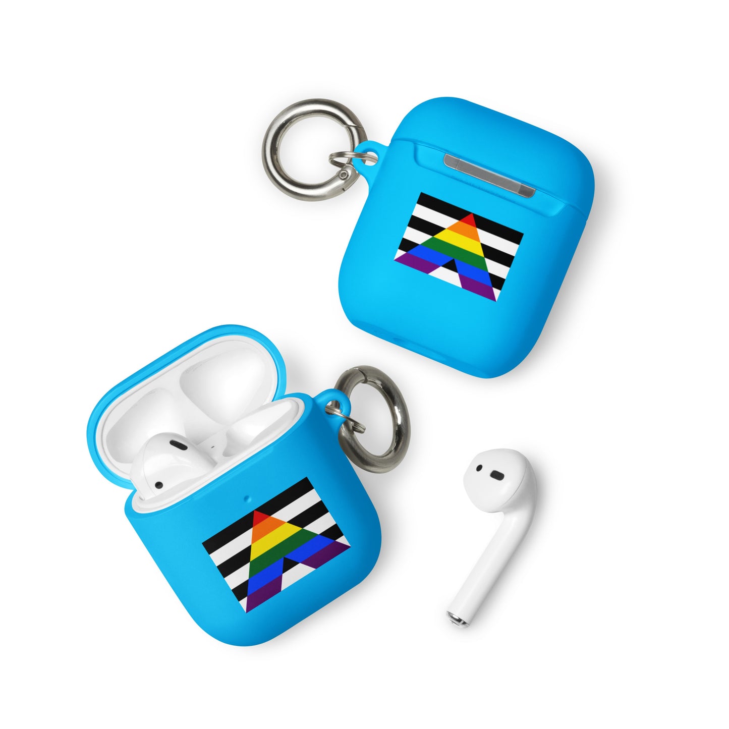 Straight Ally Pride Flag Rubber Case for Apple AirPods Blue AirPods Straight Ally rubber-case-for-airpods-blue-airpods-front-64adcb9a8bc58