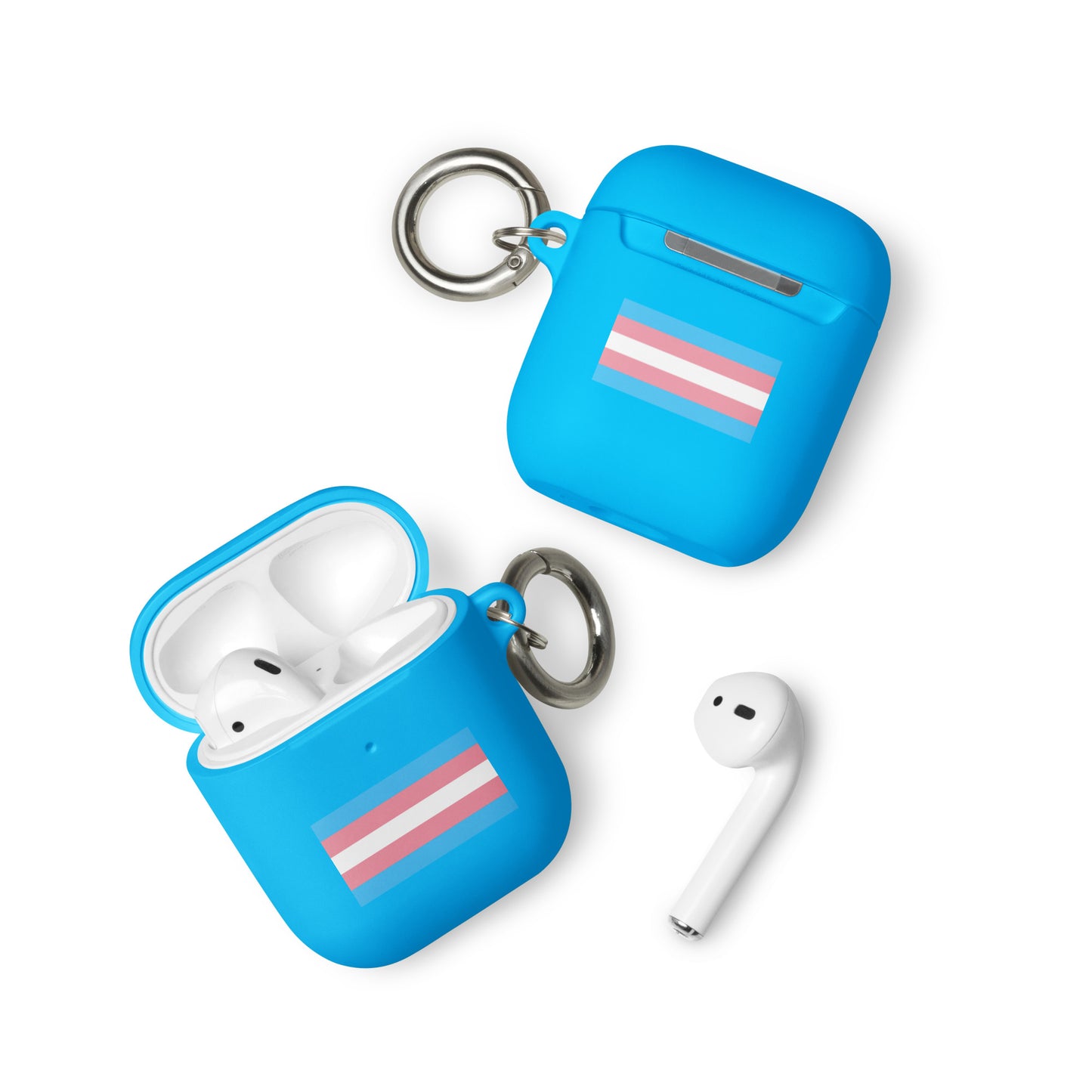 Transgender Trans Pride Flag Case for Apple AirPods Blue AirPods Transgender rubber-case-for-airpods-blue-airpods-front-64adce046d5dd