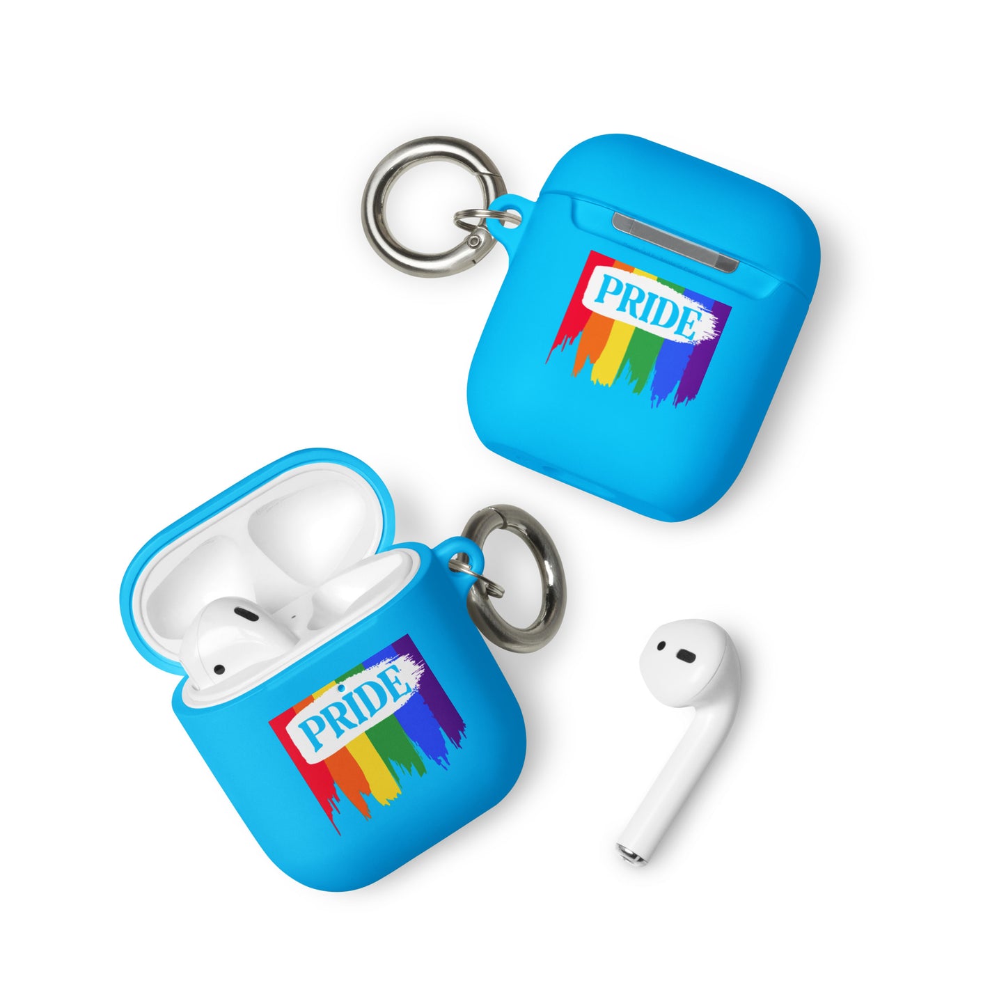 LGBTQ Pride Rubber Case for Apple AirPods - Pride Paint Blue AirPods Pride rubber-case-for-airpods-blue-airpods-front-64add0e473005