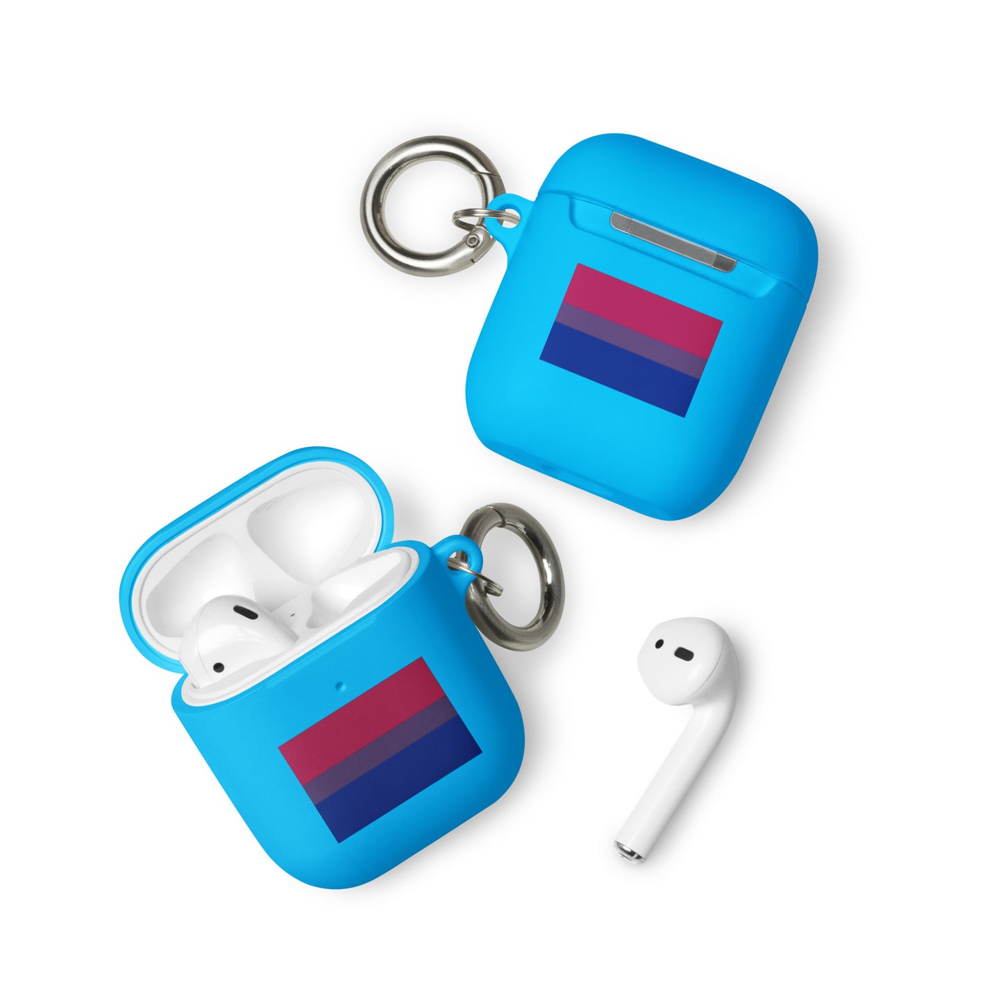 Bisexual Bi Pride Rubber Case for Apple AirPods Blue AirPods Bisexual rubber-case-for-airpods-blue-airpods-front-64add6dad1f84