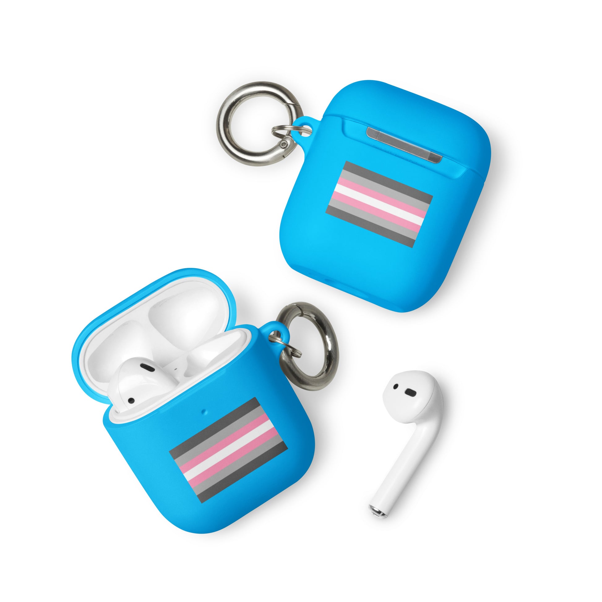 Demigirl Pride Flag Rubber Case for Apple AirPods Blue AirPods Demigirl rubber-case-for-airpods-blue-airpods-front-64ade7c9a100e