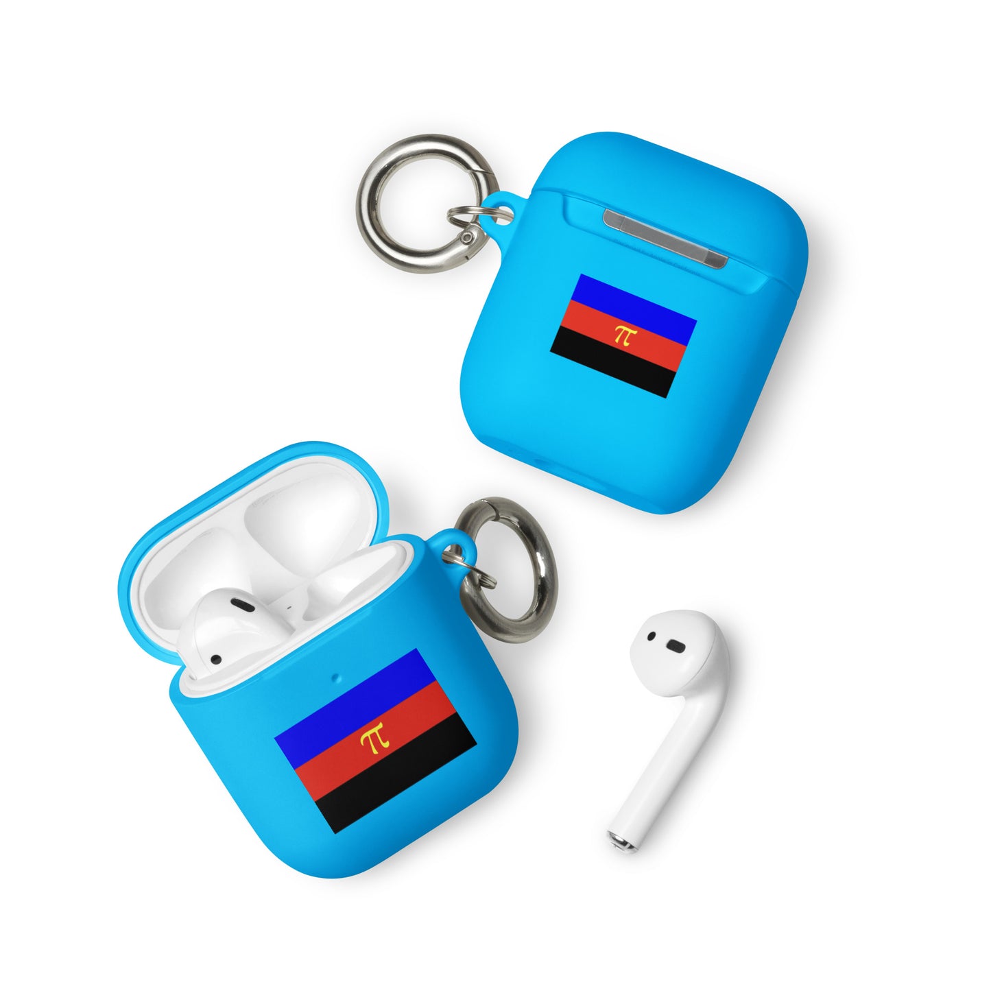 Polyamorous Polyamory Pride Flag Rubber Case for Apple AirPods Blue AirPods Polyamorous rubber-case-for-airpods-blue-airpods-front-64adeb0278b2d