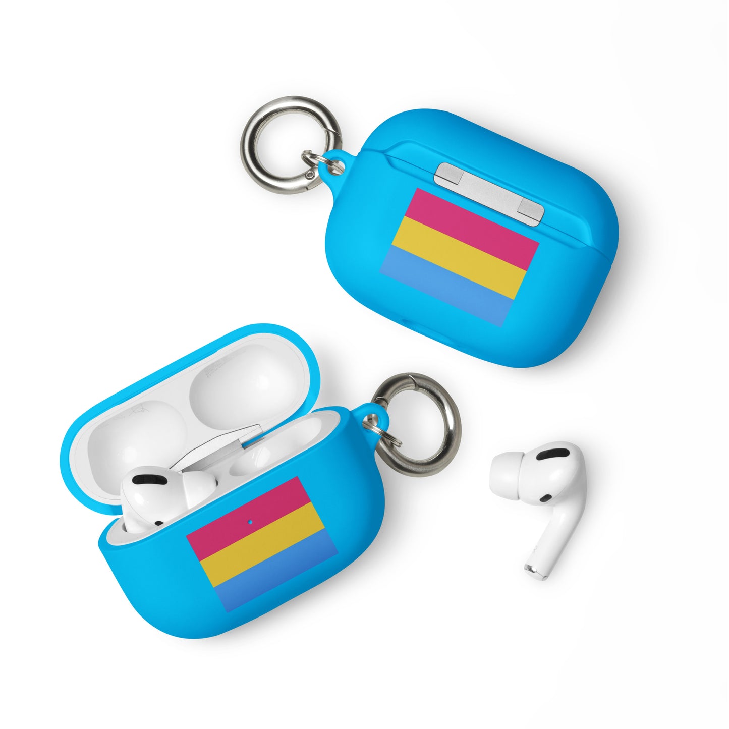 Pansexual Pan Pride Flag Rubber Case for Apple AirPods Blue AirPods Pro Pansexual rubber-case-for-airpods-blue-airpods-pro-front-64adcd2b8a99a