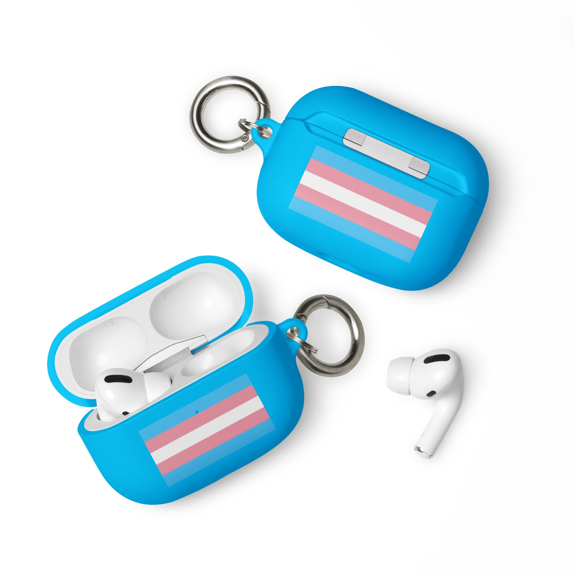 Transgender Trans Pride Flag Case for Apple AirPods Blue AirPods Pro Transgender rubber-case-for-airpods-blue-airpods-pro-front-64adce046d6c9