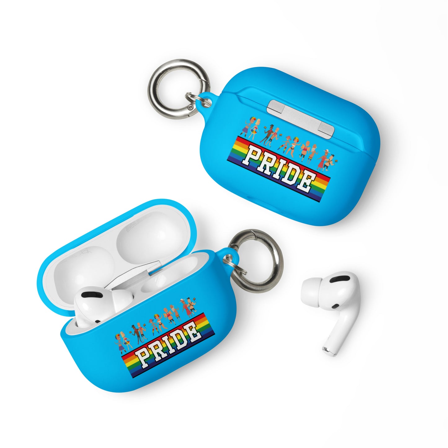 LGBTQ Pride Rubber Case for Apple AirPods - Pride Parade Blue AirPods Pro Pride rubber-case-for-airpods-blue-airpods-pro-front-64add0b8a20db