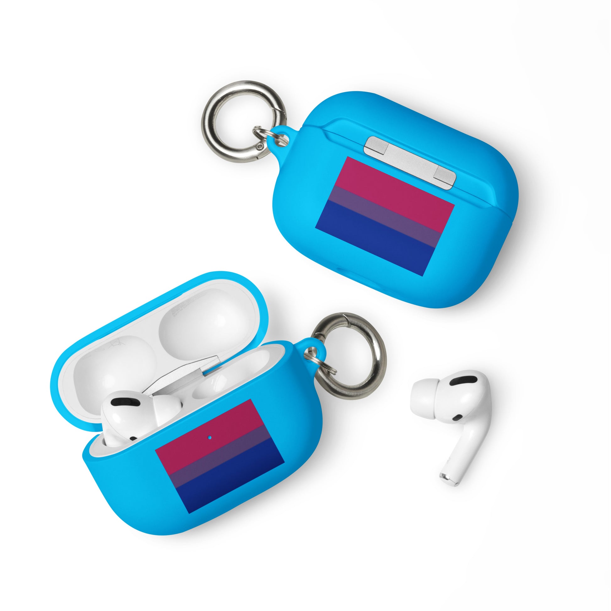 Bisexual Bi Pride Rubber Case for Apple AirPods Blue AirPods Pro Bisexual rubber-case-for-airpods-blue-airpods-pro-front-64add6dad2001