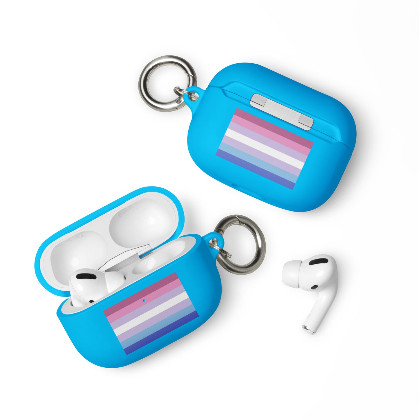 Bigender Pride Flag Rubber Case for Apple AirPods Blue AirPods Pro Bigender rubber-case-for-airpods-blue-airpods-pro-front-64ade745b4514