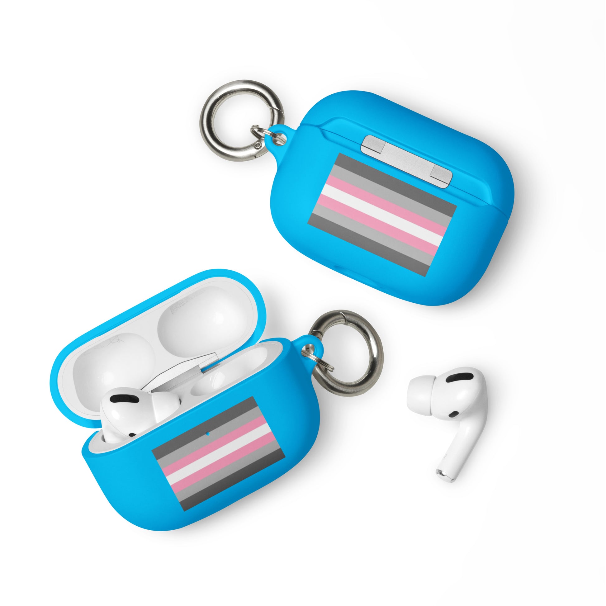 Demigirl Pride Flag Rubber Case for Apple AirPods Blue AirPods Pro Demigirl rubber-case-for-airpods-blue-airpods-pro-front-64ade7c9a1085