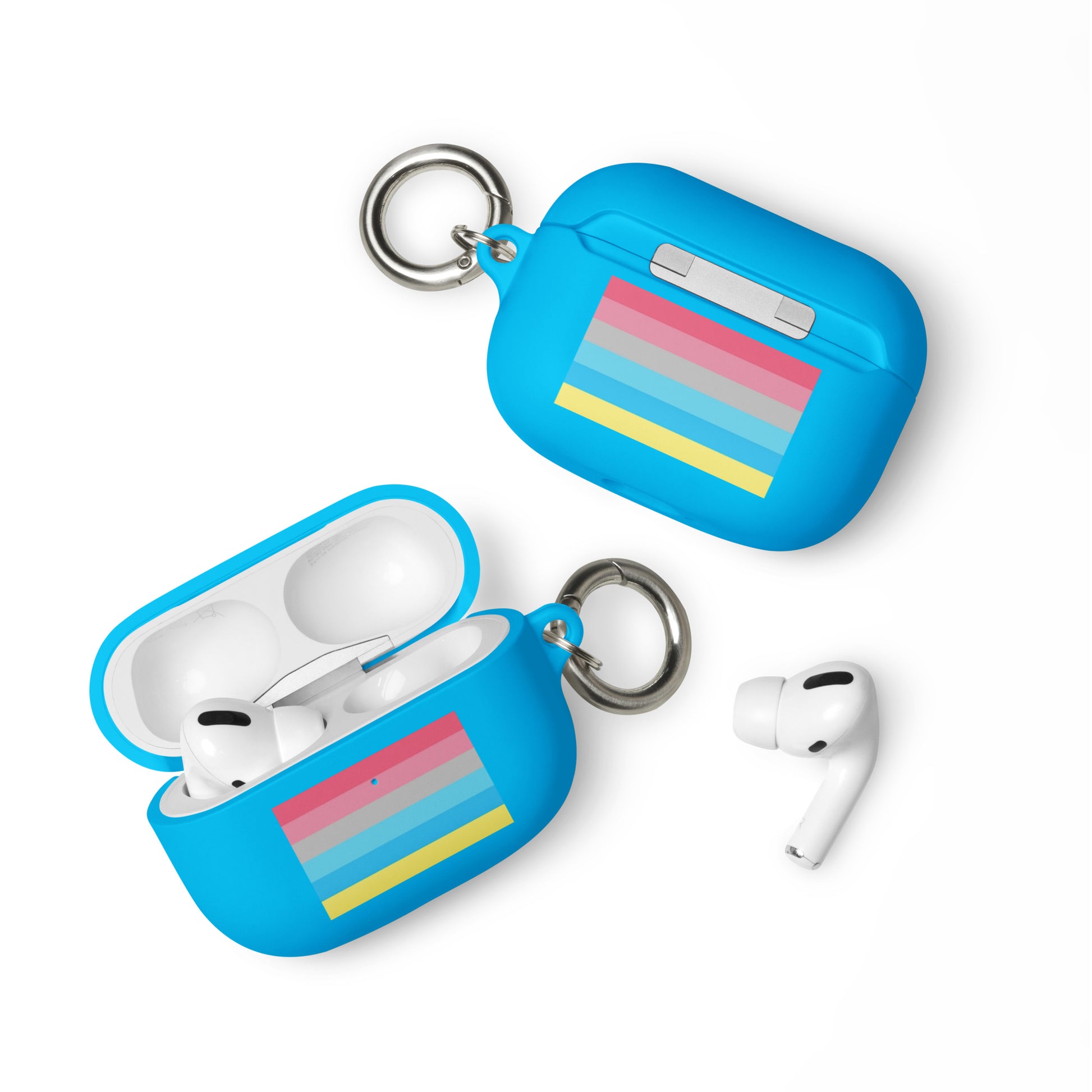 Genderflux Pride Rubber Case for Apple AirPods Blue AirPods Pro Genderflux rubber-case-for-airpods-blue-airpods-pro-front-64ade848120ae