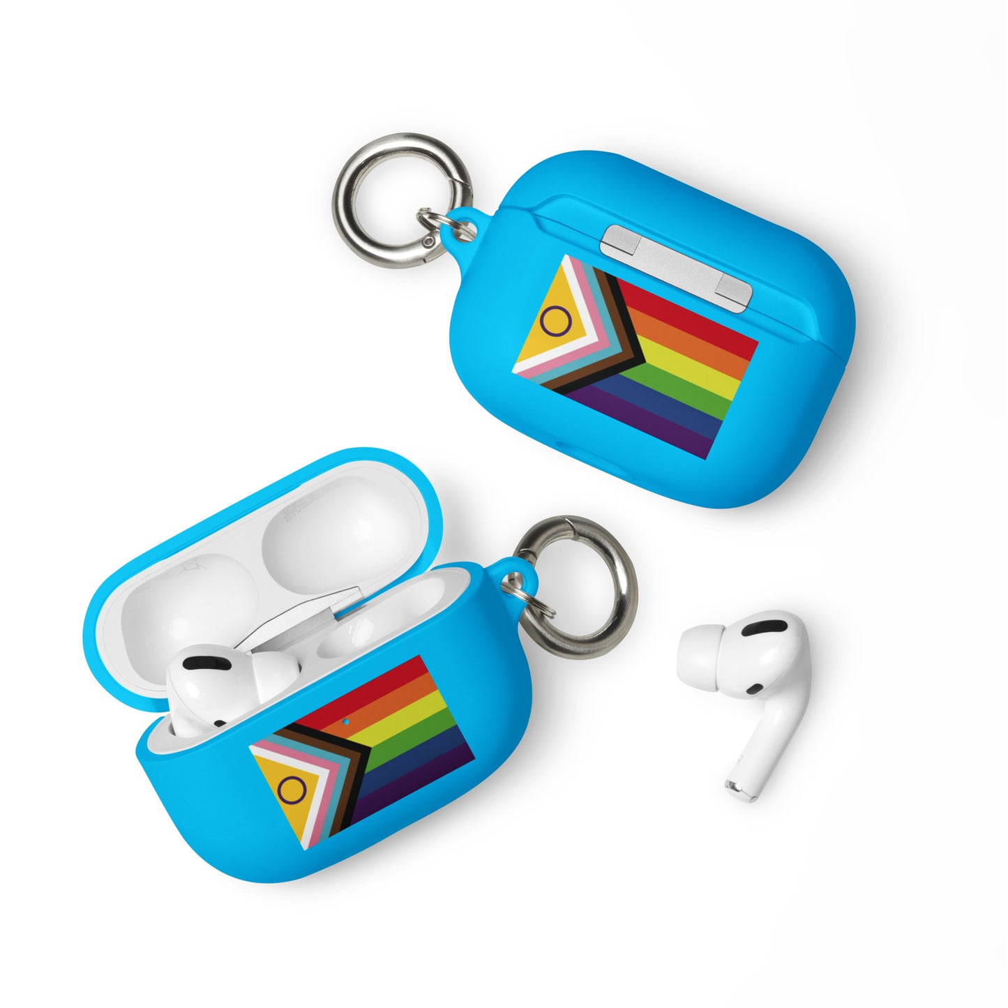 LGBTQ Pride Rubber Case for Apple AirPods® - Intersex Progress Flag Blue AirPods Pro Pride rubber-case-for-airpods-blue-airpods-pro-front-64ade9631314f