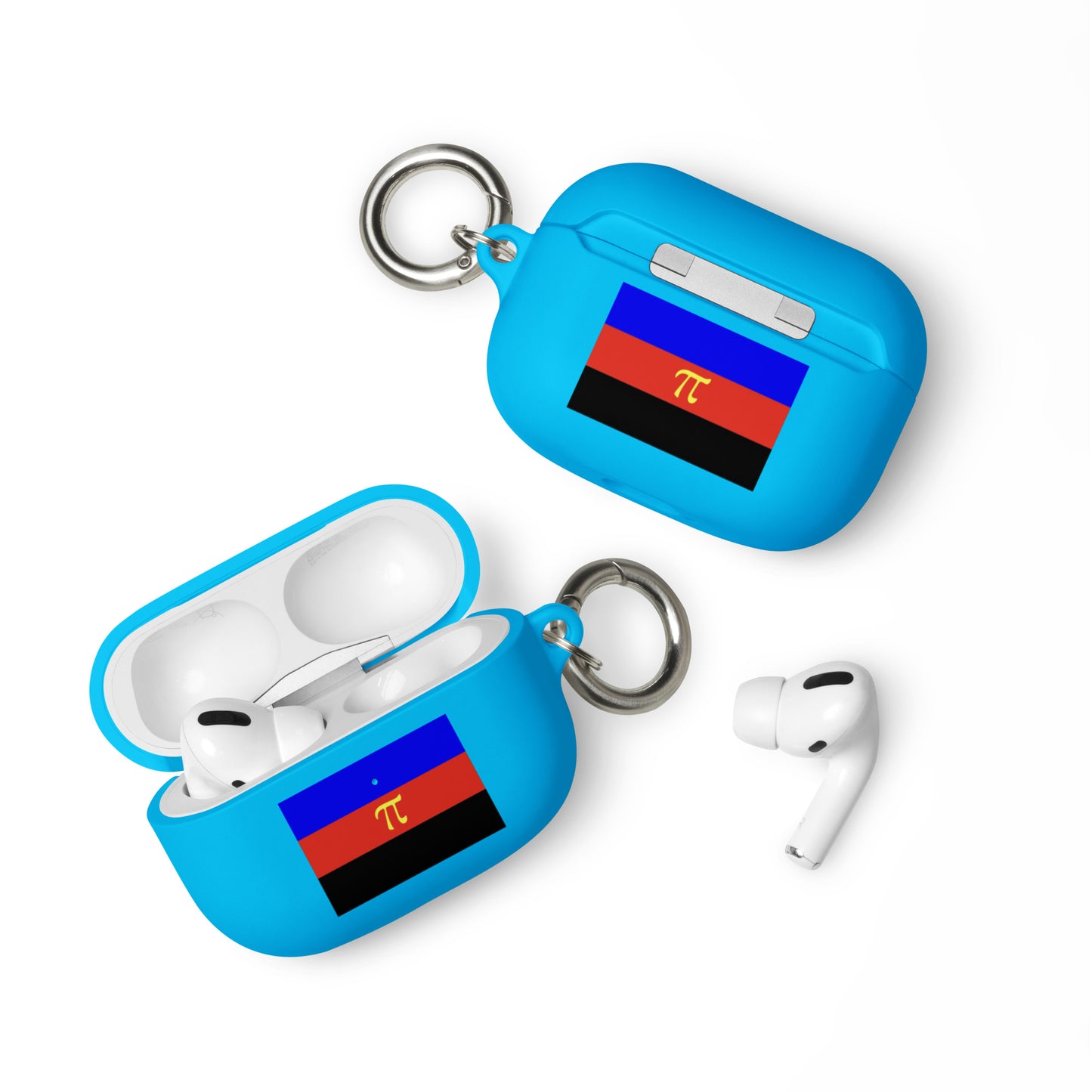 Polyamorous Polyamory Pride Flag Rubber Case for Apple AirPods Blue AirPods Pro Polyamorous rubber-case-for-airpods-blue-airpods-pro-front-64adeb0278bc0