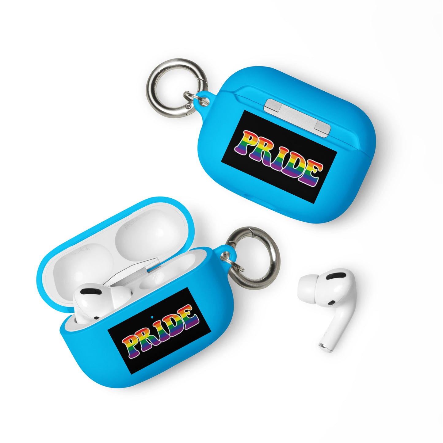 LGBTQ Pride Rubber Case for Apple AirPods - Pride Blue AirPods Pro Pride rubber-case-for-airpods-blue-airpods-pro-front-64adeb68e6ee0