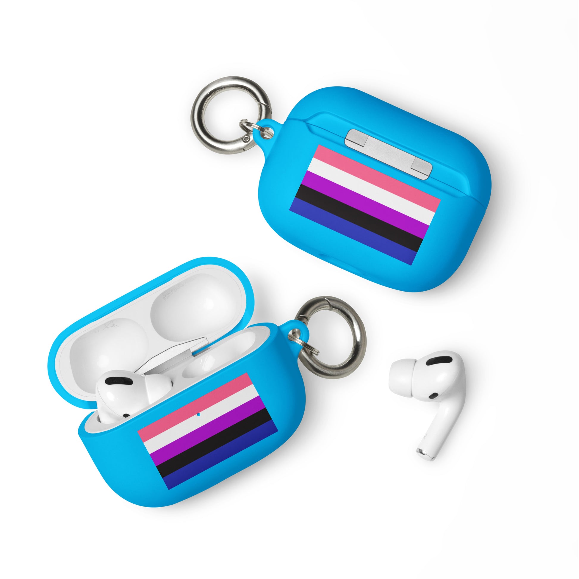 Genderfluid Pride Rubber Case for Apple AirPods Blue AirPods Pro rubber-case-for-airpods-blue-airpods-pro-front-64ae0d1d3a828