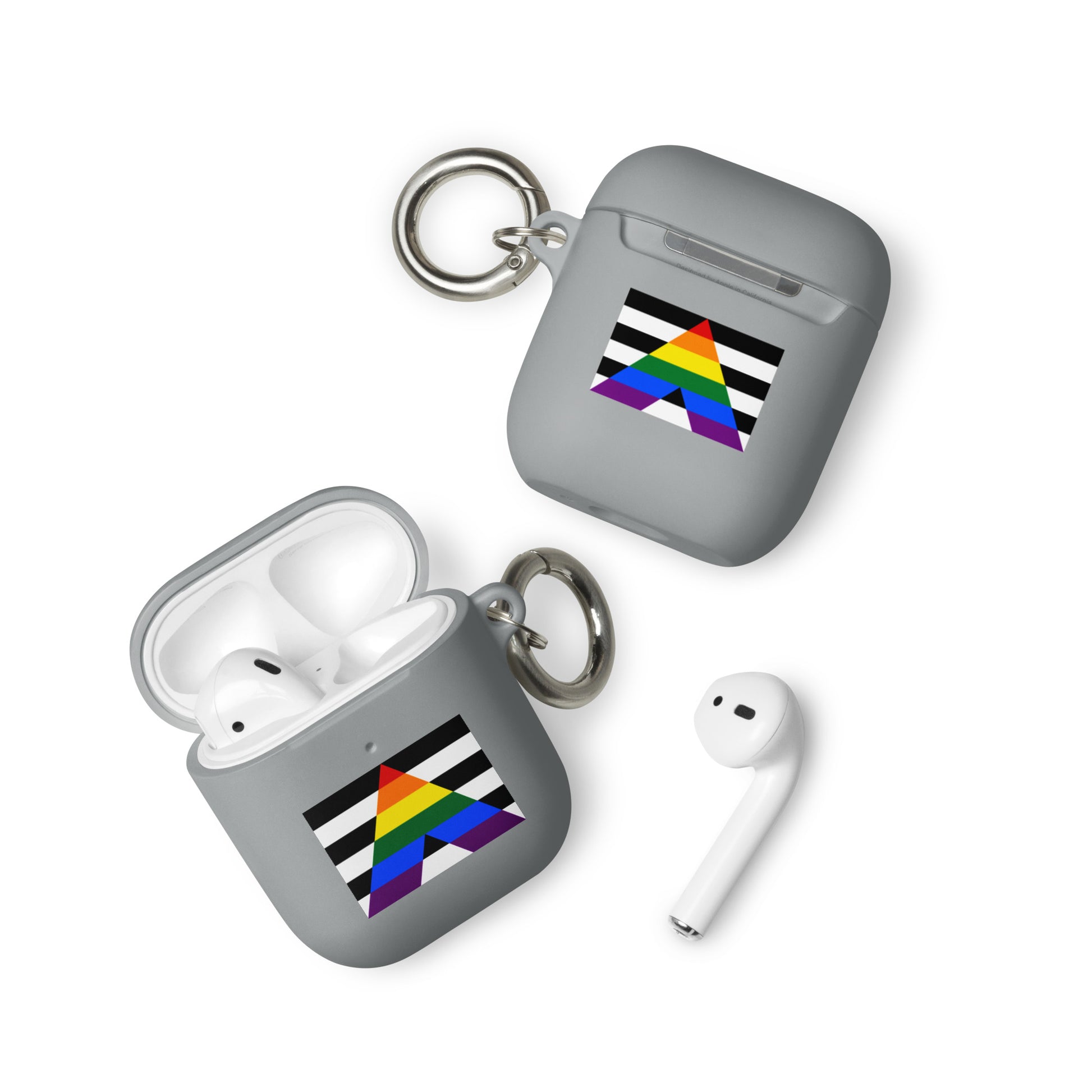 Straight Ally Pride Flag Rubber Case for Apple AirPods Grey AirPods Straight Ally rubber-case-for-airpods-grey-airpods-front-64adcb9a8bd53