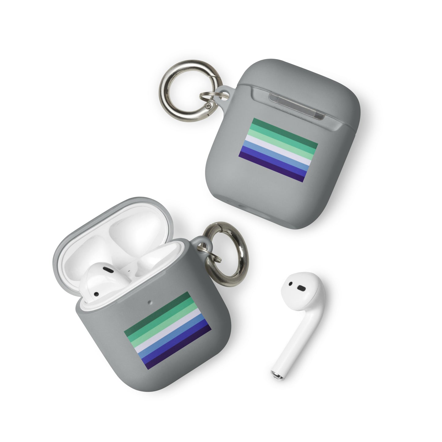 Gay MLM Vincian Pride Flag Rubber Case for Apple AirPods Grey AirPods Gay rubber-case-for-airpods-grey-airpods-front-64adcbf01a149