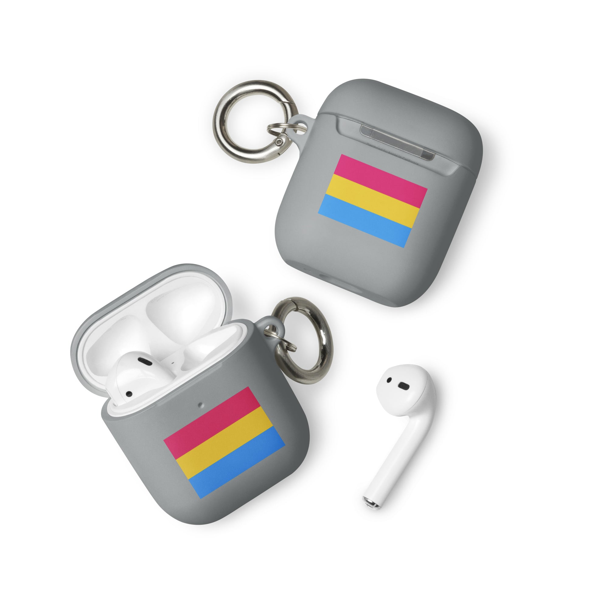 Pansexual Pan Pride Flag Rubber Case for Apple AirPods Grey AirPods Pansexual rubber-case-for-airpods-grey-airpods-front-64adcd2b8aa2f