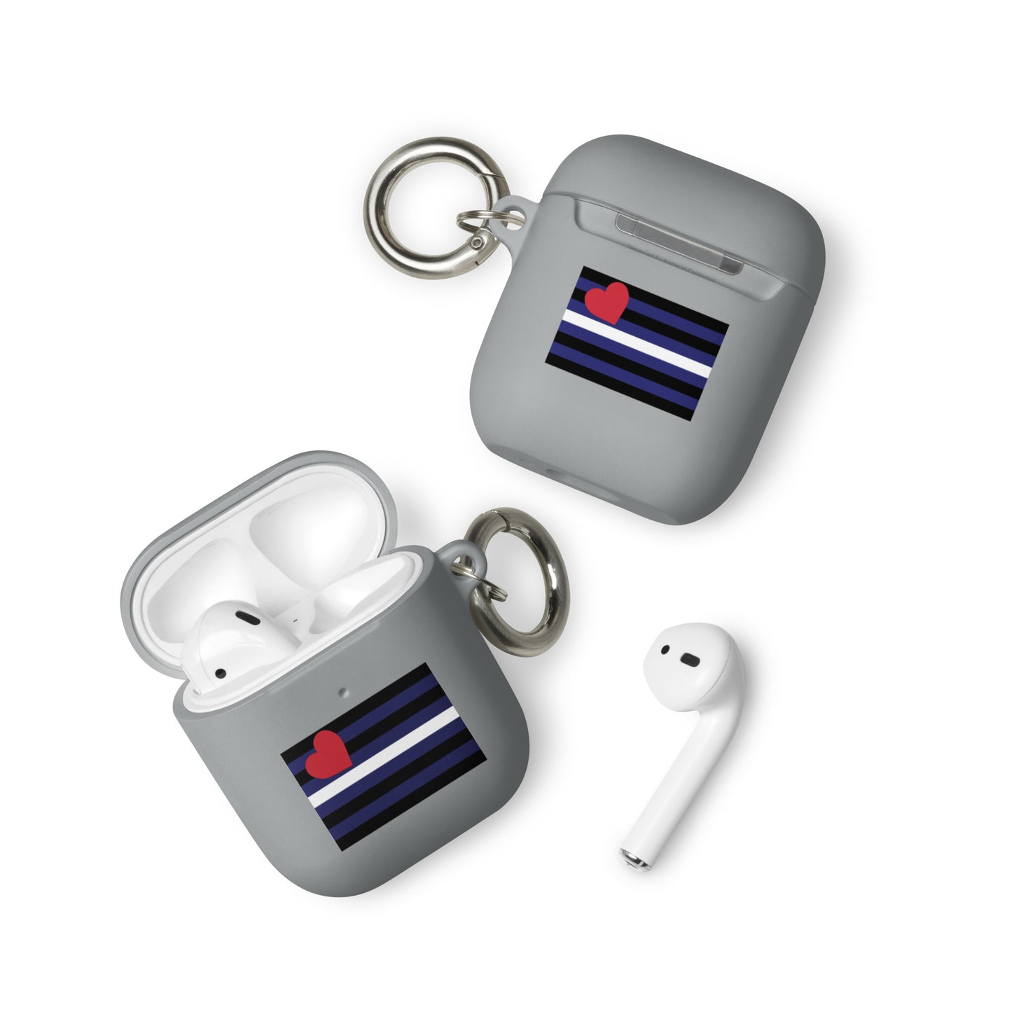 Leather Pride Flag Rubber Case for Apple AirPods Grey AirPods rubber-case-for-airpods-grey-airpods-front-64add0196b019