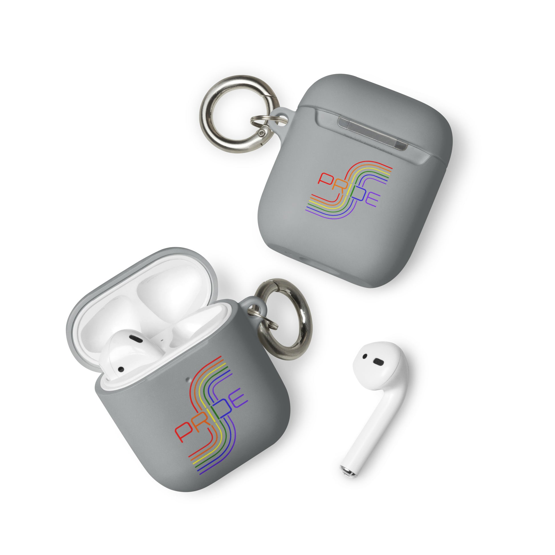 LGBTQ Pride Rubber Case for Apple AirPods - Pride Mod Line Art Grey AirPods Pride rubber-case-for-airpods-grey-airpods-front-64add1523ec55