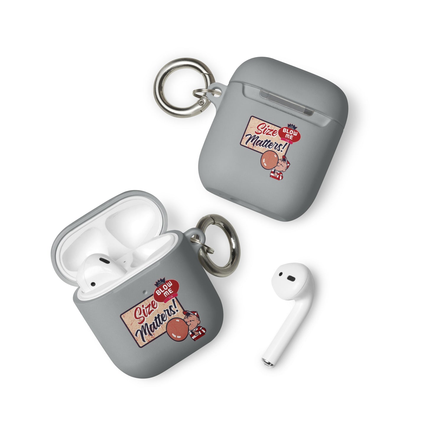 Rubber Case for Apple AirPods - Size Matters Grey AirPods rubber-case-for-airpods-grey-airpods-front-64add31794b3f