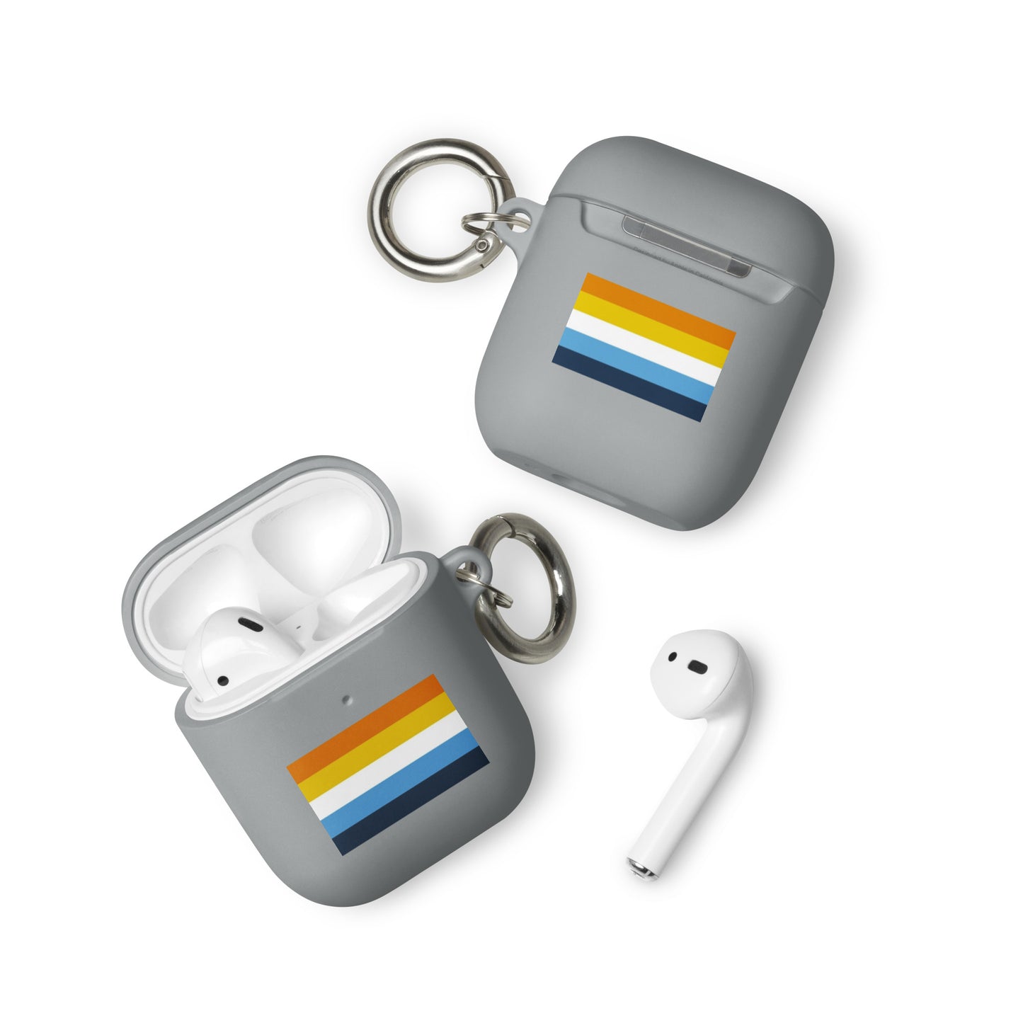 Aroace Pride Flag Rubber Case for AirPods Grey AirPods Aroace rubber-case-for-airpods-grey-airpods-front-64add34c8b86b