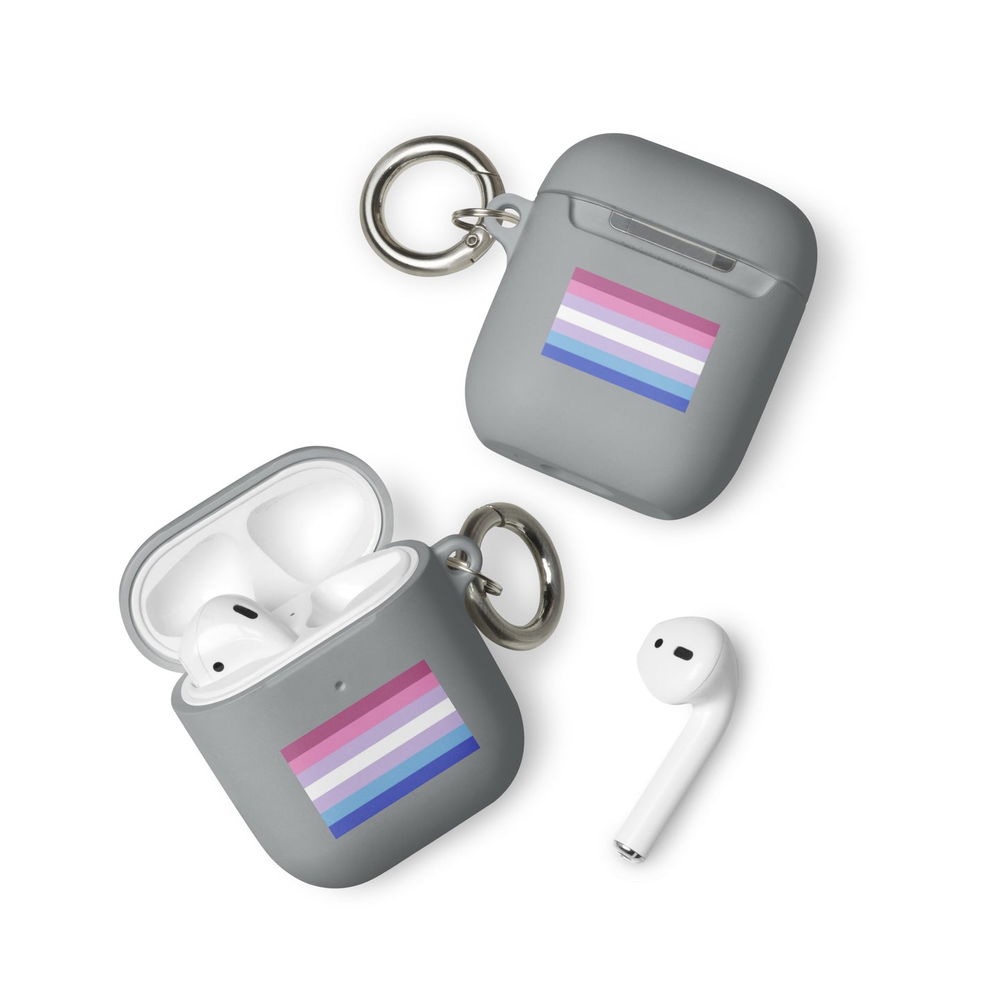 Bigender Pride Flag Rubber Case for Apple AirPods Grey AirPods Bigender rubber-case-for-airpods-grey-airpods-front-64ade745b458d