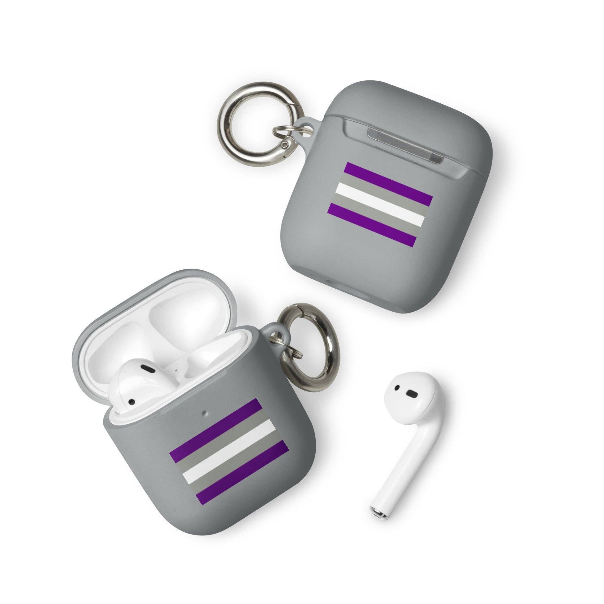 Greysexual Pride Flag Rubber Case for Apple AirPods Grey AirPods Greysexual rubber-case-for-airpods-grey-airpods-front-64ade92a410a1