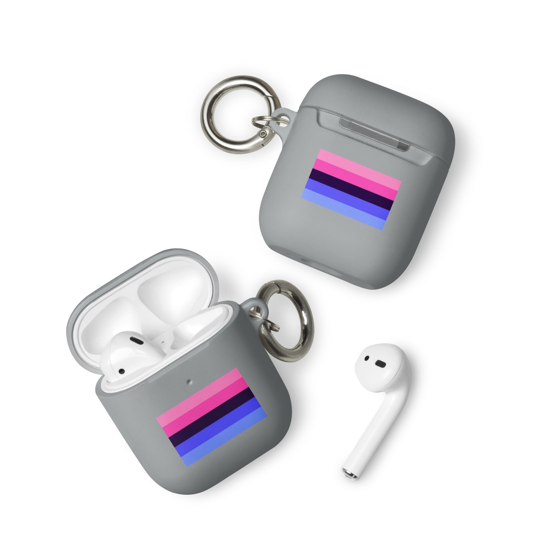 Omnisexual Pride Flag Rubber Case for Apple AirPods Grey AirPods Omnisexual rubber-case-for-airpods-grey-airpods-front-64adeac634103