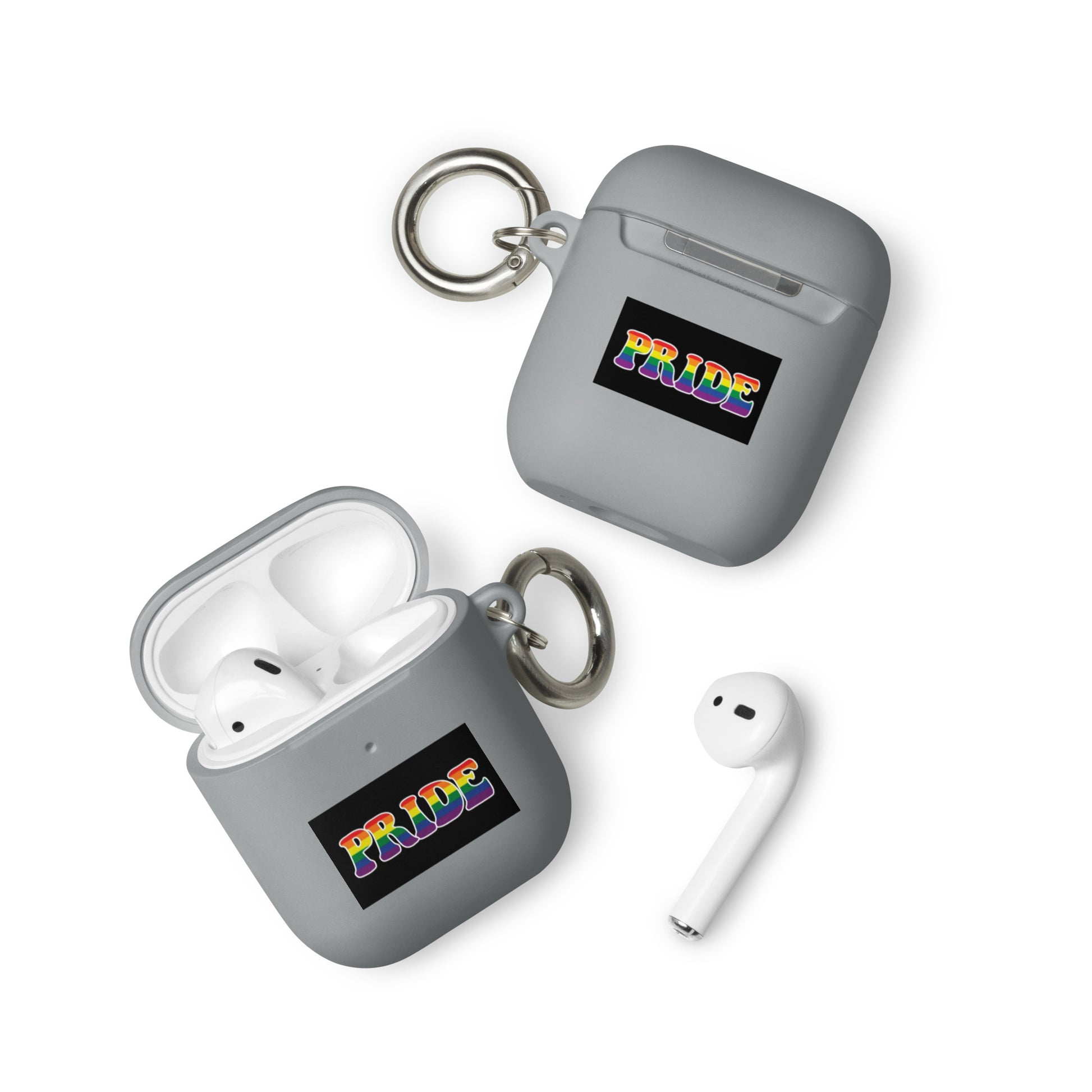 LGBTQ Pride Rubber Case for Apple AirPods - Pride Grey AirPods Pride rubber-case-for-airpods-grey-airpods-front-64adeb68e6fc8