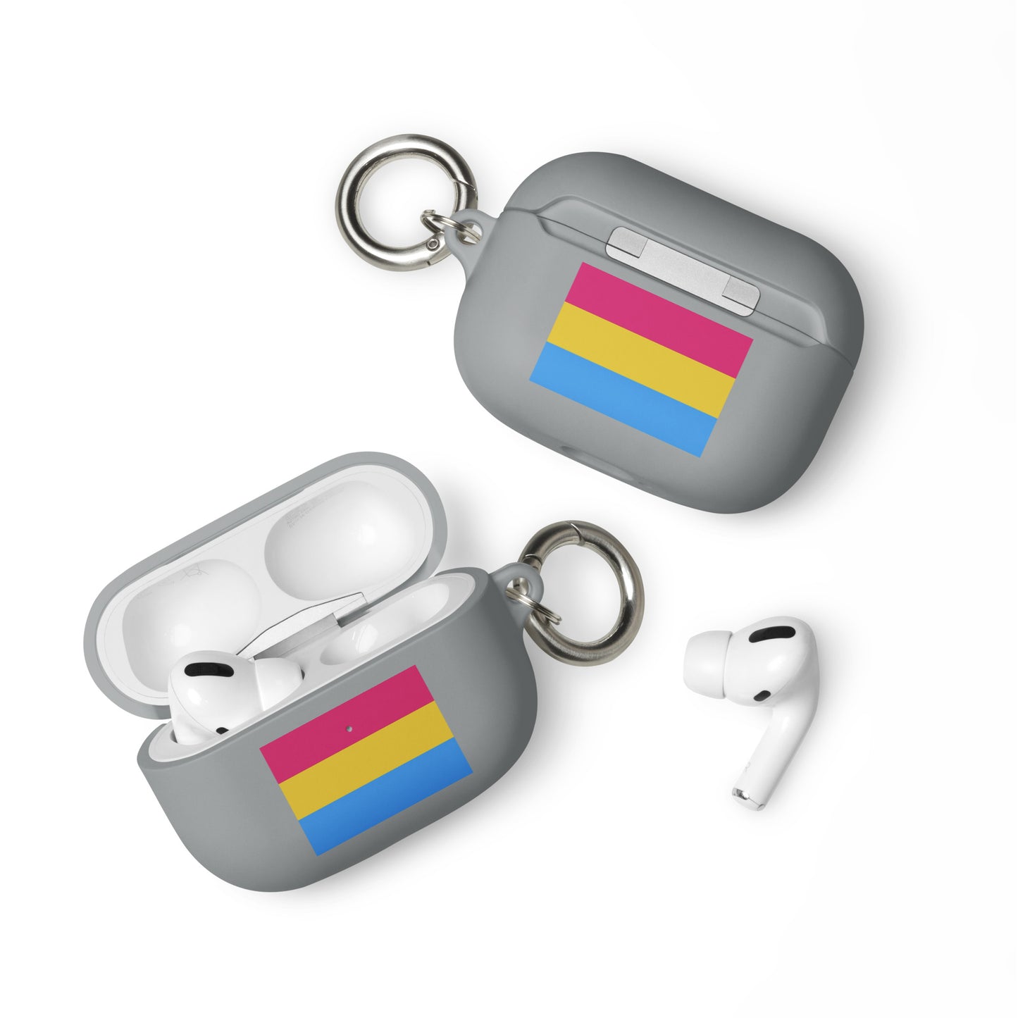 Pansexual Pan Pride Flag Rubber Case for Apple AirPods Grey AirPods Pro Pansexual rubber-case-for-airpods-grey-airpods-pro-front-64adcd2b8aab4