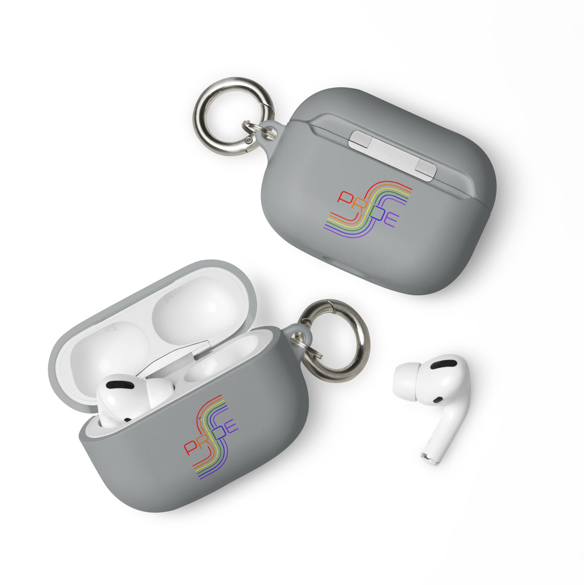 LGBTQ Pride Rubber Case for Apple AirPods - Pride Mod Line Art Grey AirPods Pro Pride rubber-case-for-airpods-grey-airpods-pro-front-64add1523ed2a