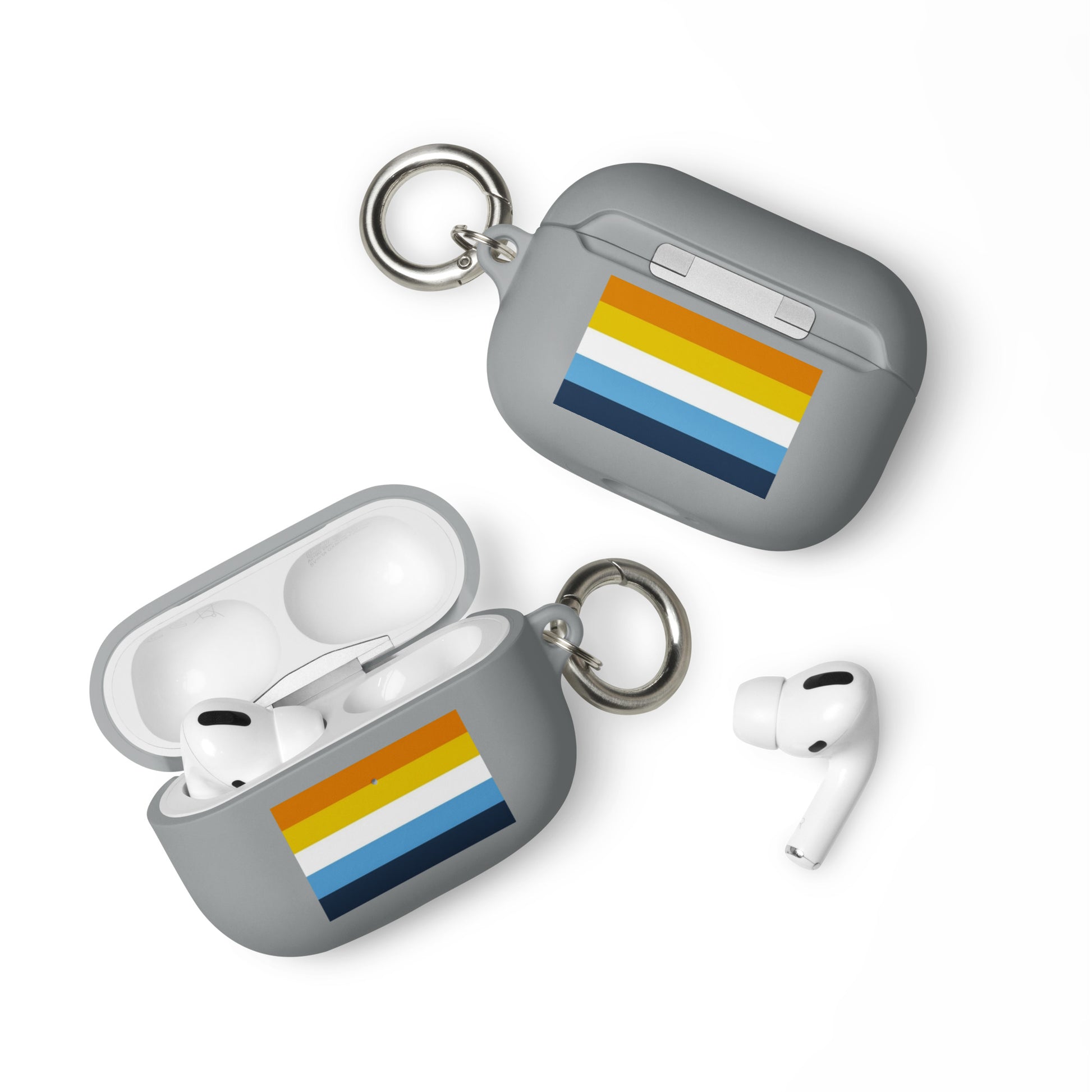 Aroace Pride Flag Rubber Case for AirPods Grey AirPods Pro Aroace rubber-case-for-airpods-grey-airpods-pro-front-64add34c8b8ea