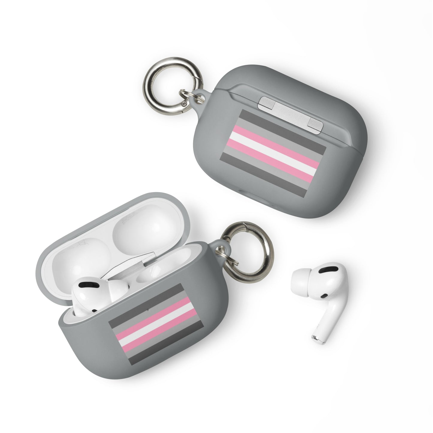 Demigirl Pride Flag Rubber Case for Apple AirPods Grey AirPods Pro Demigirl rubber-case-for-airpods-grey-airpods-pro-front-64ade7c9a1191