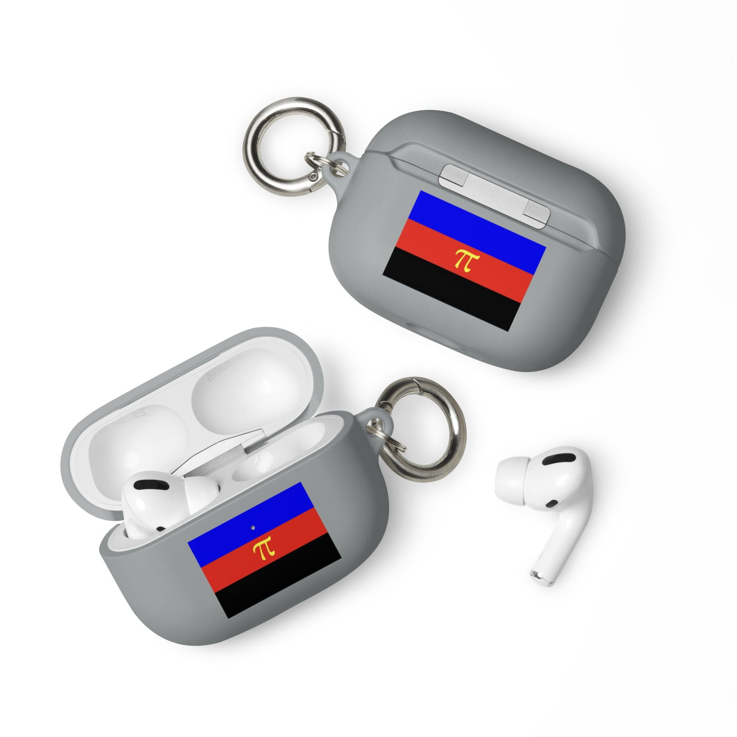 Polyamorous Polyamory Pride Flag Rubber Case for Apple AirPods Grey AirPods Pro Polyamorous rubber-case-for-airpods-grey-airpods-pro-front-64adeb0278cf3