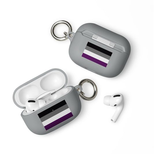 Asexual Ace Pride Flag Rubber Case for Apple AirPods Grey AirPods Pro Asexual rubber-case-for-airpods-grey-airpods-pro-front-64adebda3f204