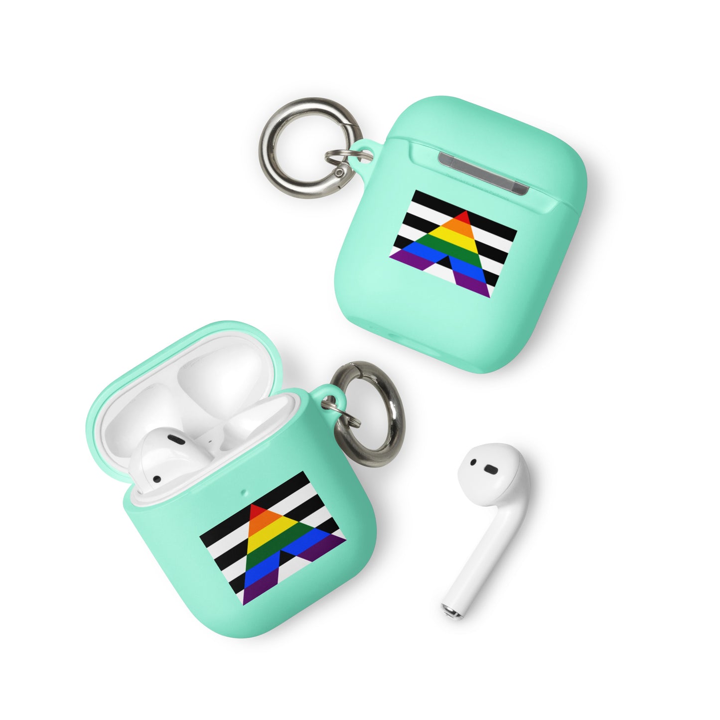 Straight Ally Pride Flag Rubber Case for Apple AirPods Mint AirPods Straight Ally rubber-case-for-airpods-mint-airpods-front-64adcb9a8c0e6